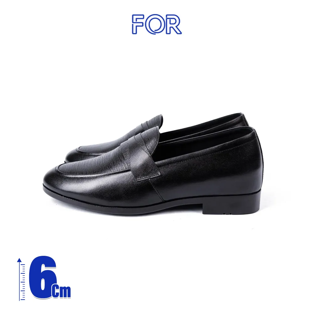 GIÀY LOAFER DA BÒ VÂN XƯỚC TĂNG CHIỀU CAO DPLF01