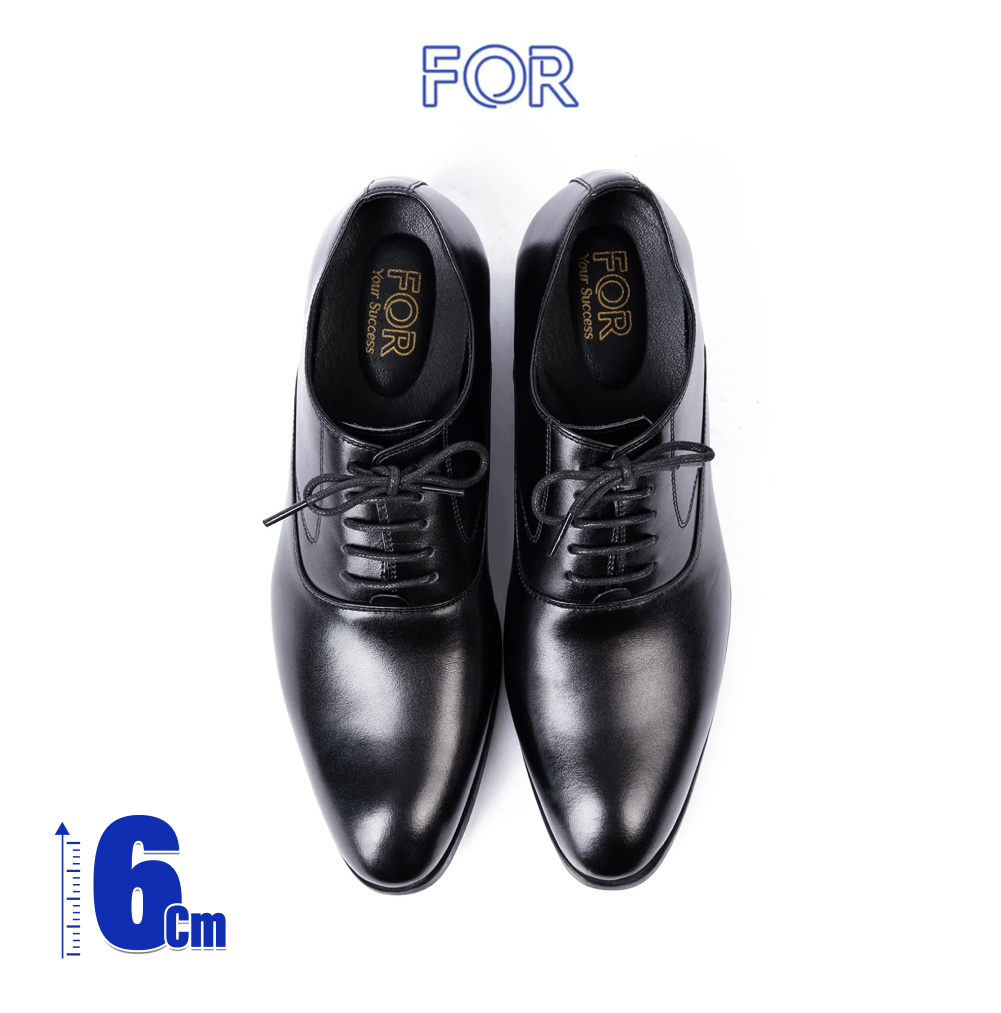 GIÀY PLAIN-TOE OXFORD DA BÒ TĂNG CHIỀU CAO DOF01