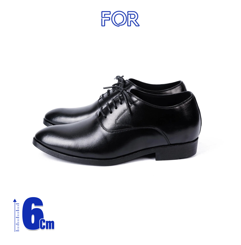 GIÀY PLAIN-TOE OXFORD DA BÒ TĂNG CHIỀU CAO DOF01