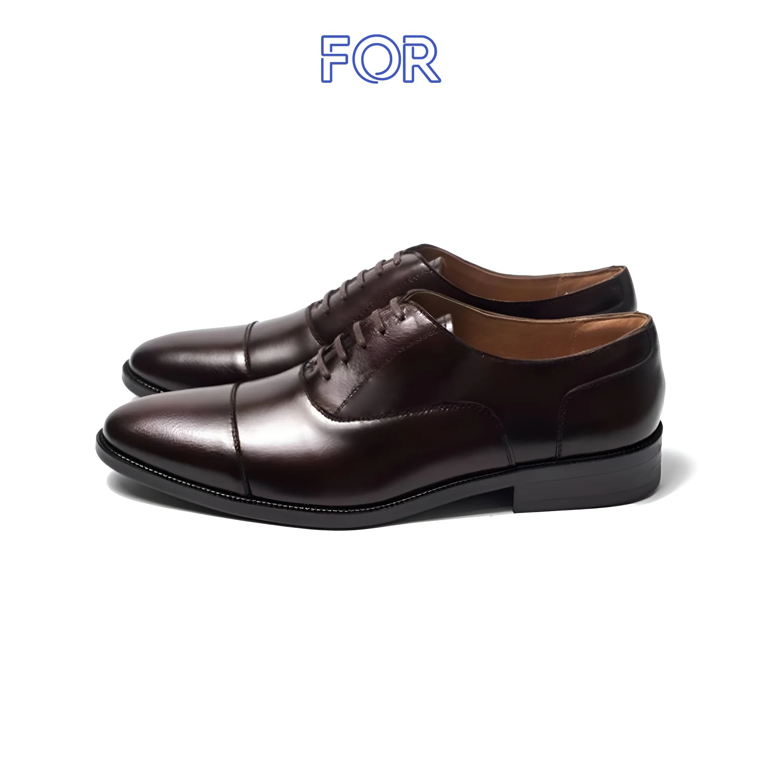 GIÀY CAPTOE OXFORD DA BÒ MÀU NÂU ĐẾ CAO SU CTF08