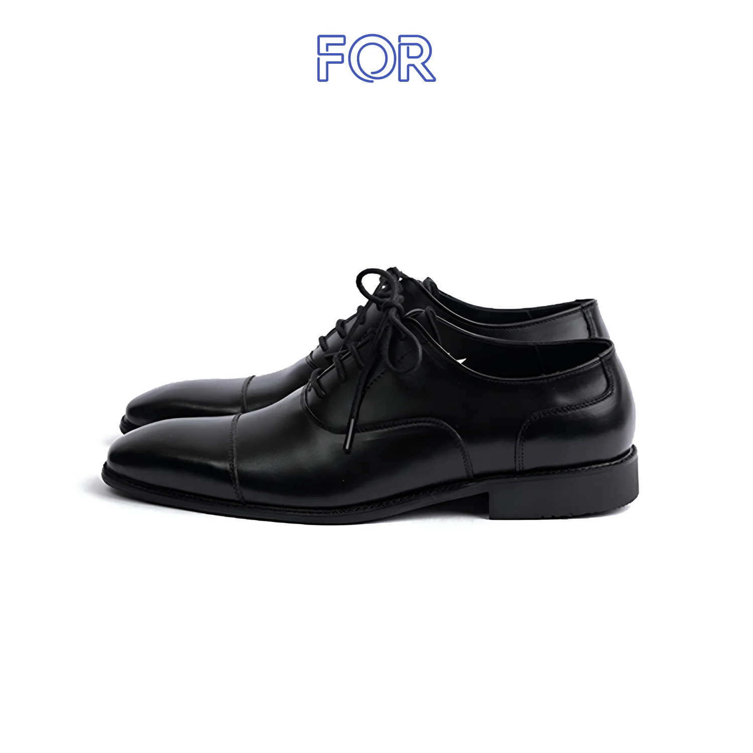 GIÀY CAPTOE OXFORD DA BÒ MÀU ĐEN ĐẾ CAO SU CTF09