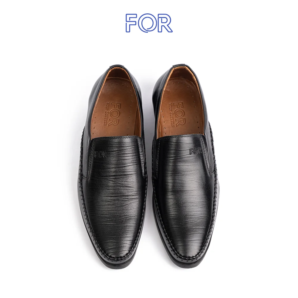 GIÀY LƯỜI LOAFERS VÂN SẦN ĐEN  NLF05