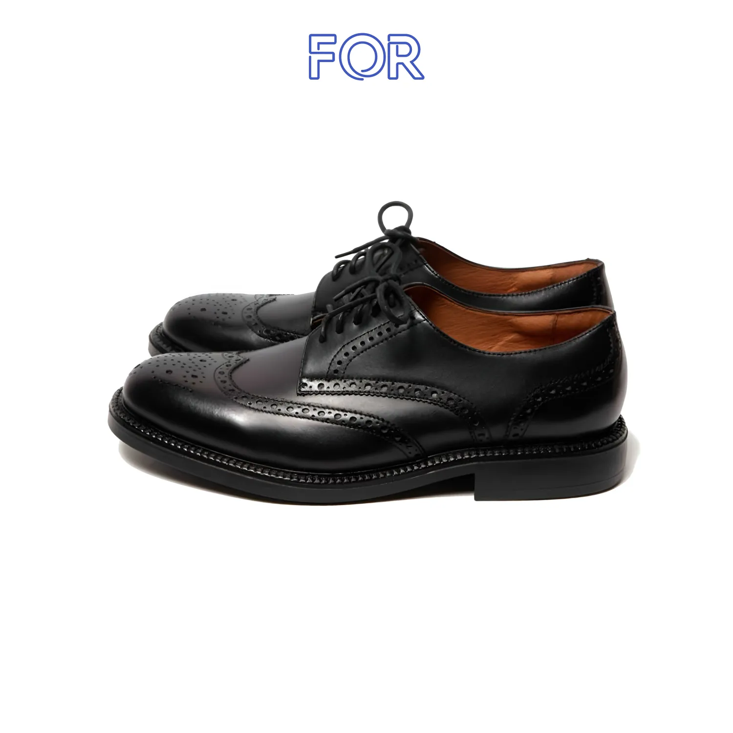 GIÀY WINGTIP DERBY ĐẾ ĐỐC ĐEN DF21