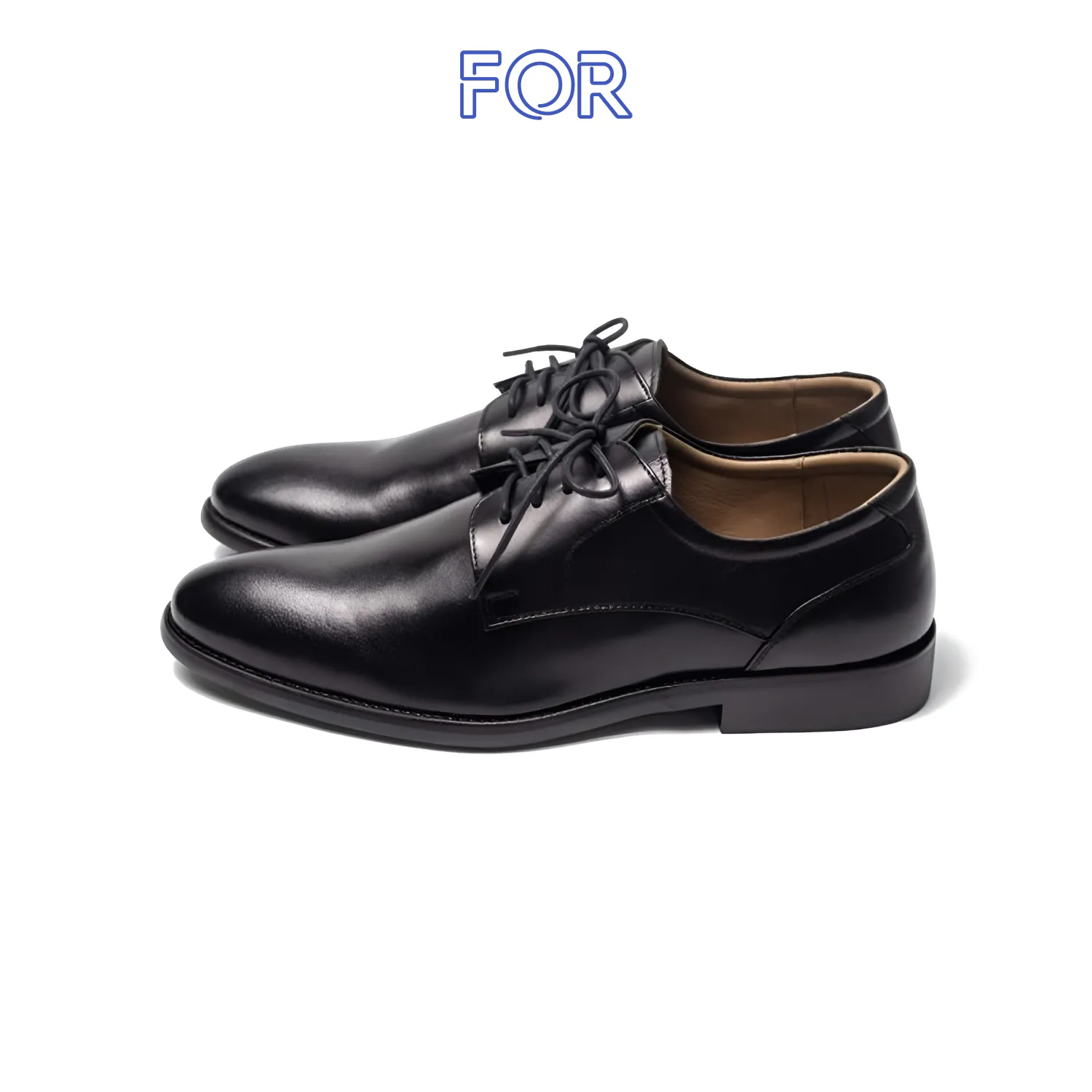 GIÀY PLAIN-TOE DERBY DA BÒ MÀU ĐEN DF28