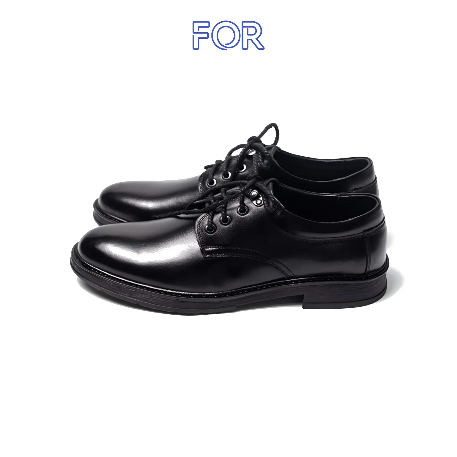 GIÀY DERBY DA BÒ ĐẾ ĐỐC MÀU ĐEN GF06
