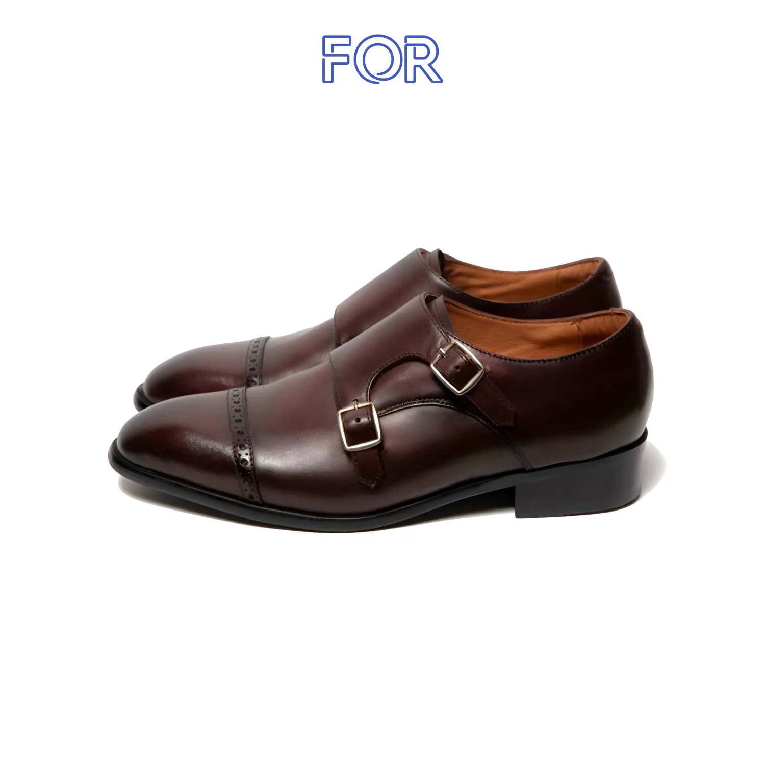 GIÀY DOUBLE MONK STRAP MÀU NÂU SẪM MSF05