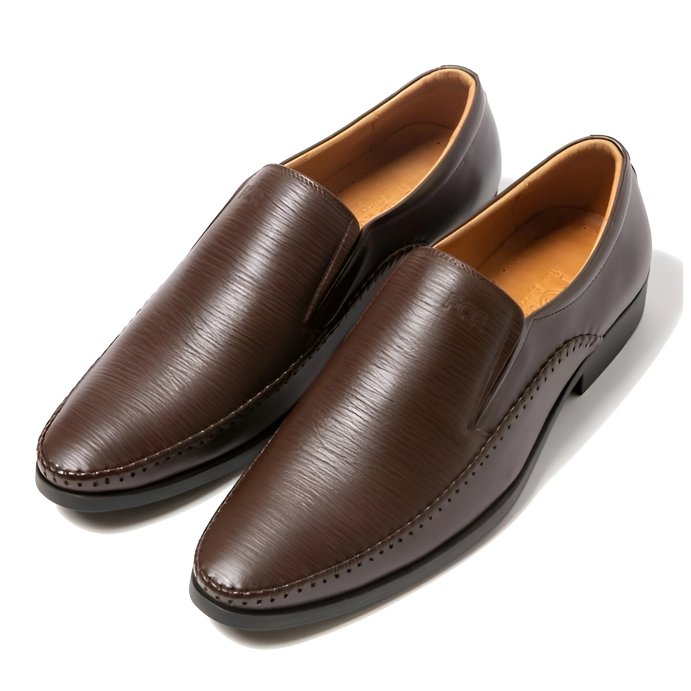 GIÀY LƯỜI LOAFERS VÂN GÂN MÀU NÂU  NLF06