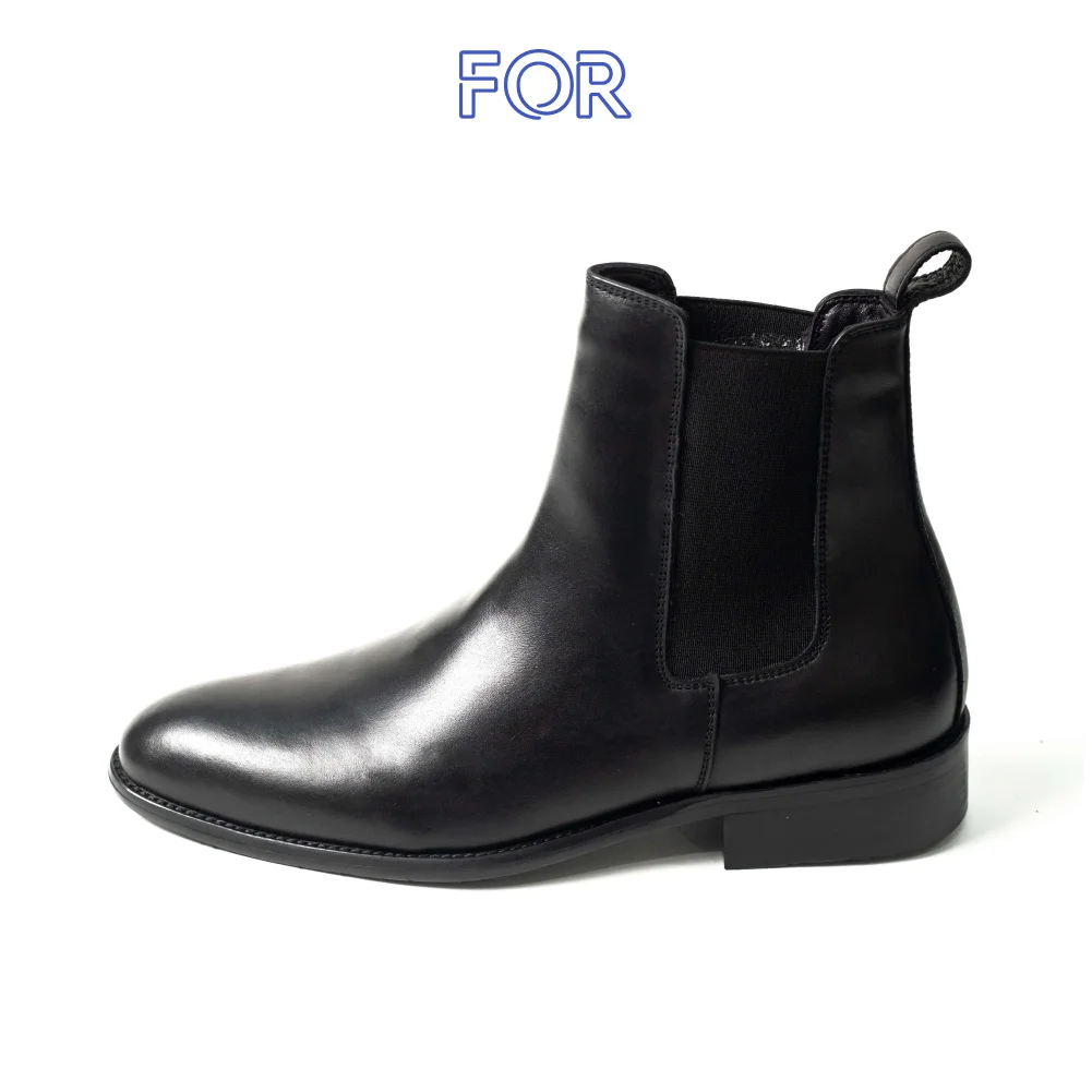 GIÀY CHELSEA BOOTS DA BÒ MÀU ĐEN CBF01