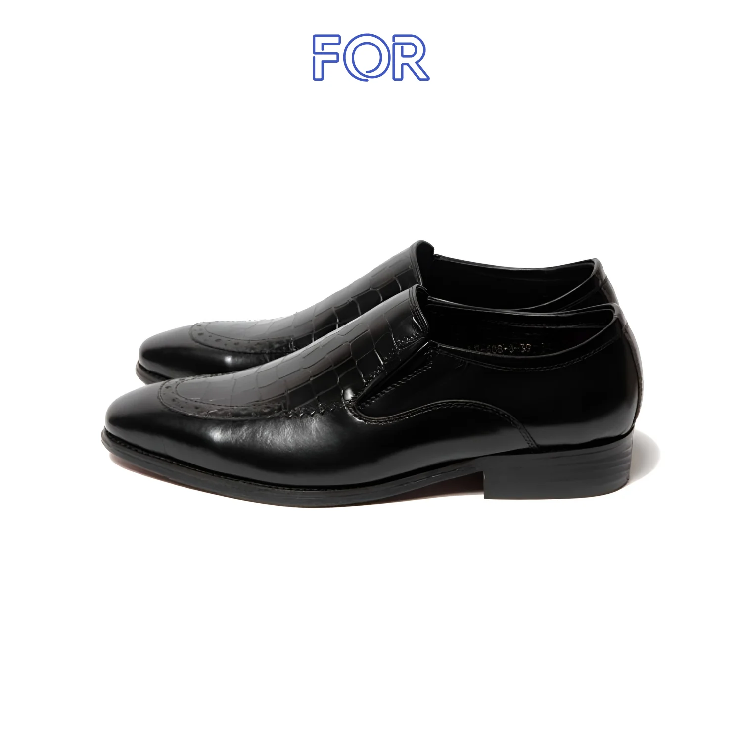 GIÀY LƯỜI LOAFERS PHỐI DA VÂN  MÀU ĐEN NLF04