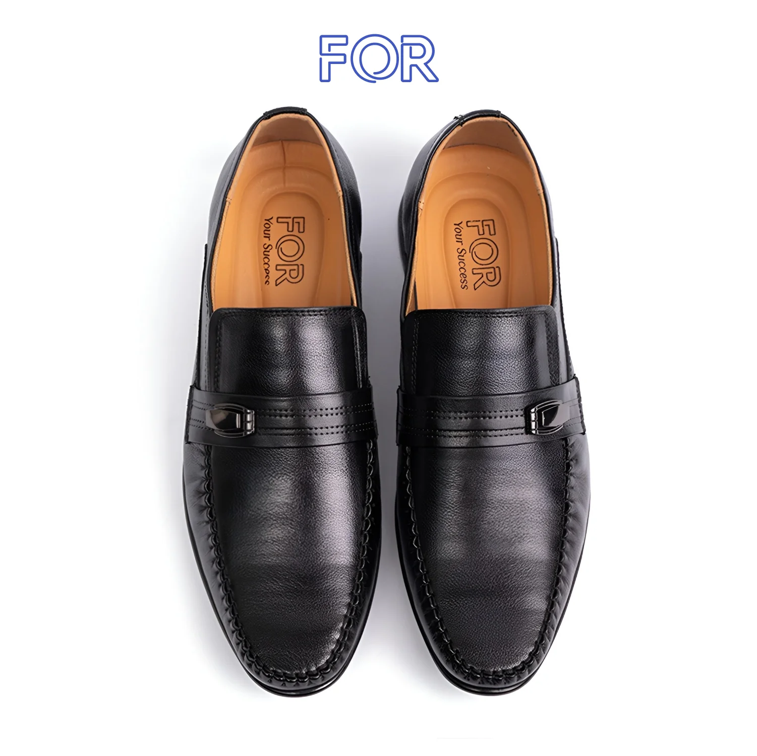GIÀY LƯỜI LOAFER DA BÒ KHUY  TRANG TRÍ NLF12