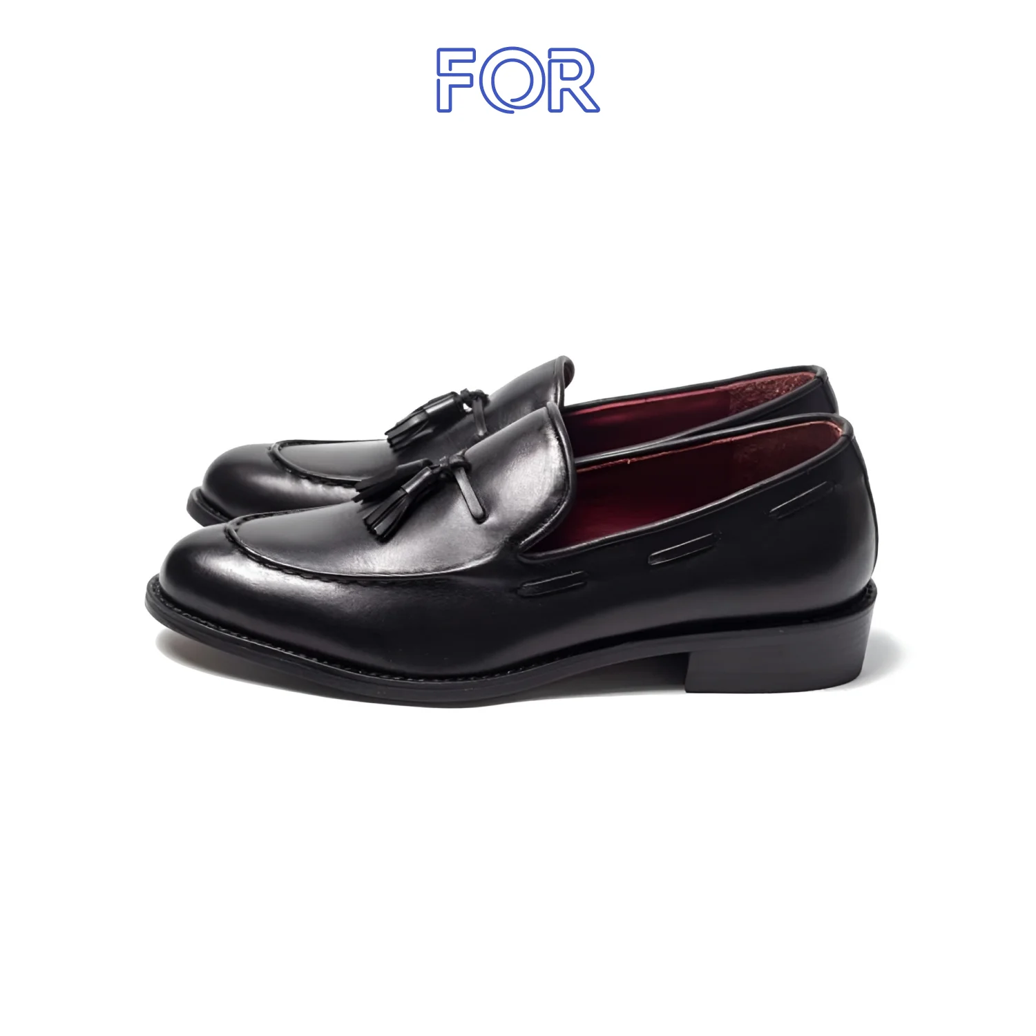 GIÀY TASSEL LOAFER DA BÒ Ý MÀU ĐEN ĐẾ  KHÂU MCKAY RLF05