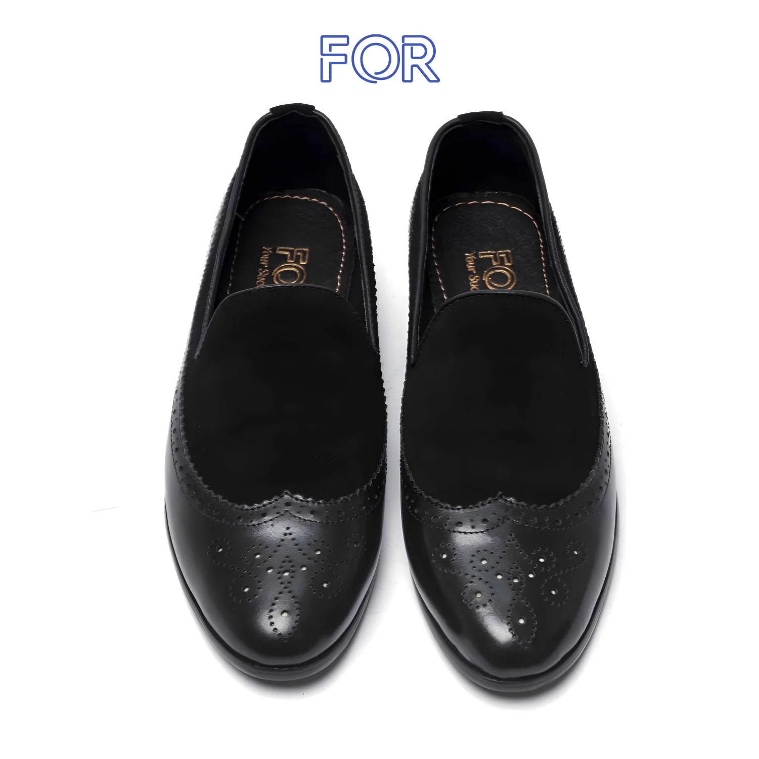 GIÀY LOAFER PHỐI DA LỘN MÀU ĐEN  SF09