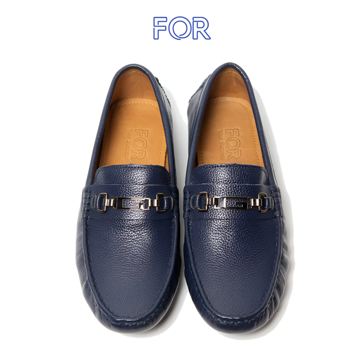GIÀY LƯỜI MOCCASIN DA MILL HẠT MÀU XANH NAVY MF28