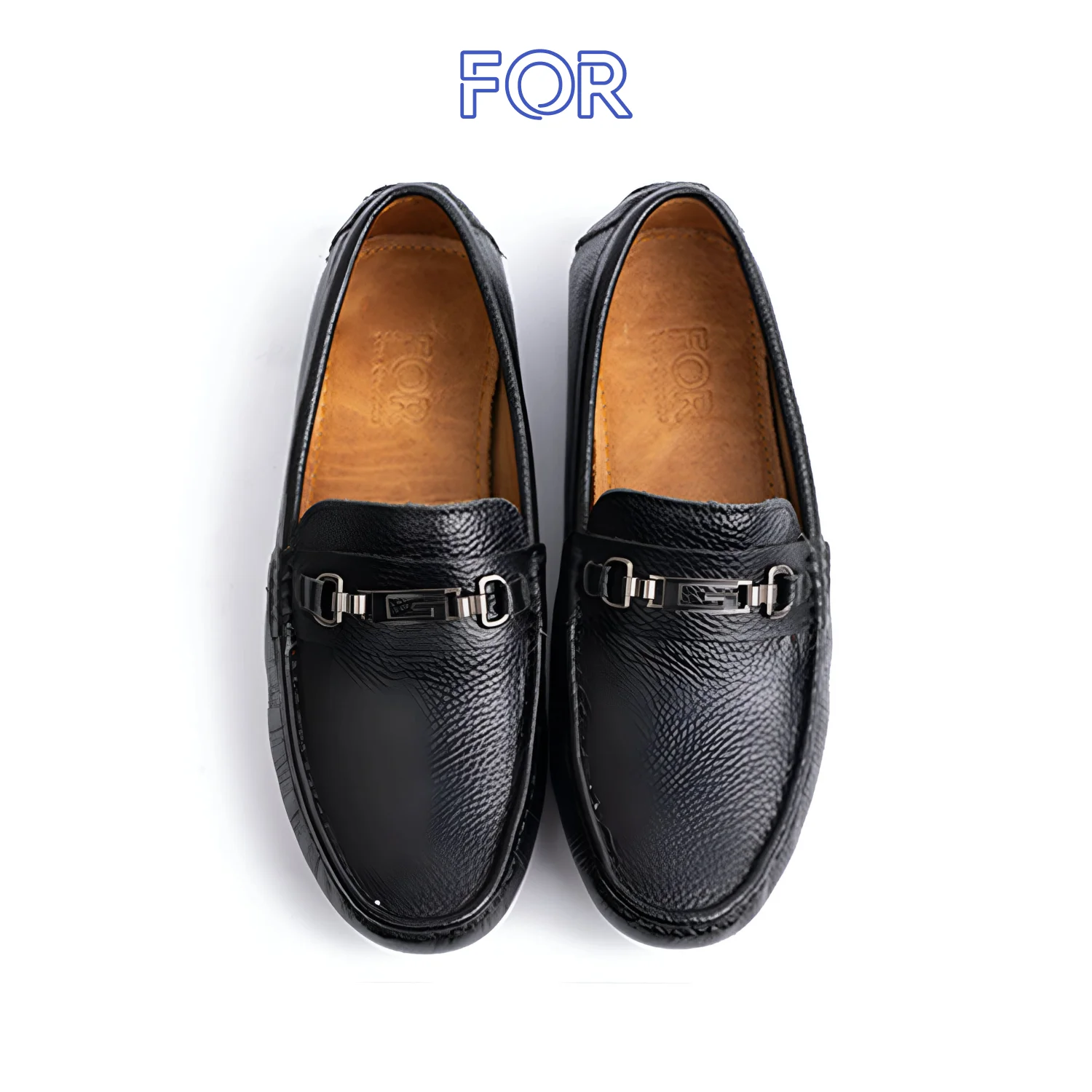 GIÀY LƯỜI MOCCASIN DA MILL HẠT MÀU ĐEN MF41