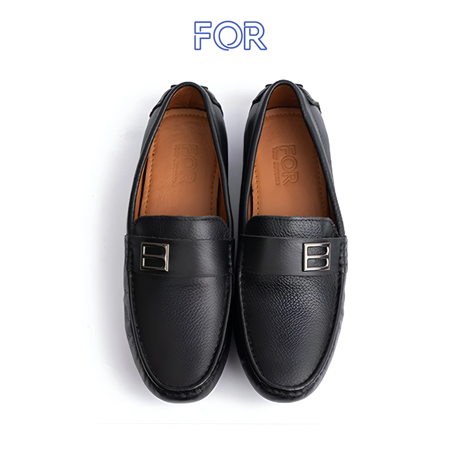 GIÀY LƯỜI MOCCASIN DA MILL HẠT MÀU ĐEN MF52