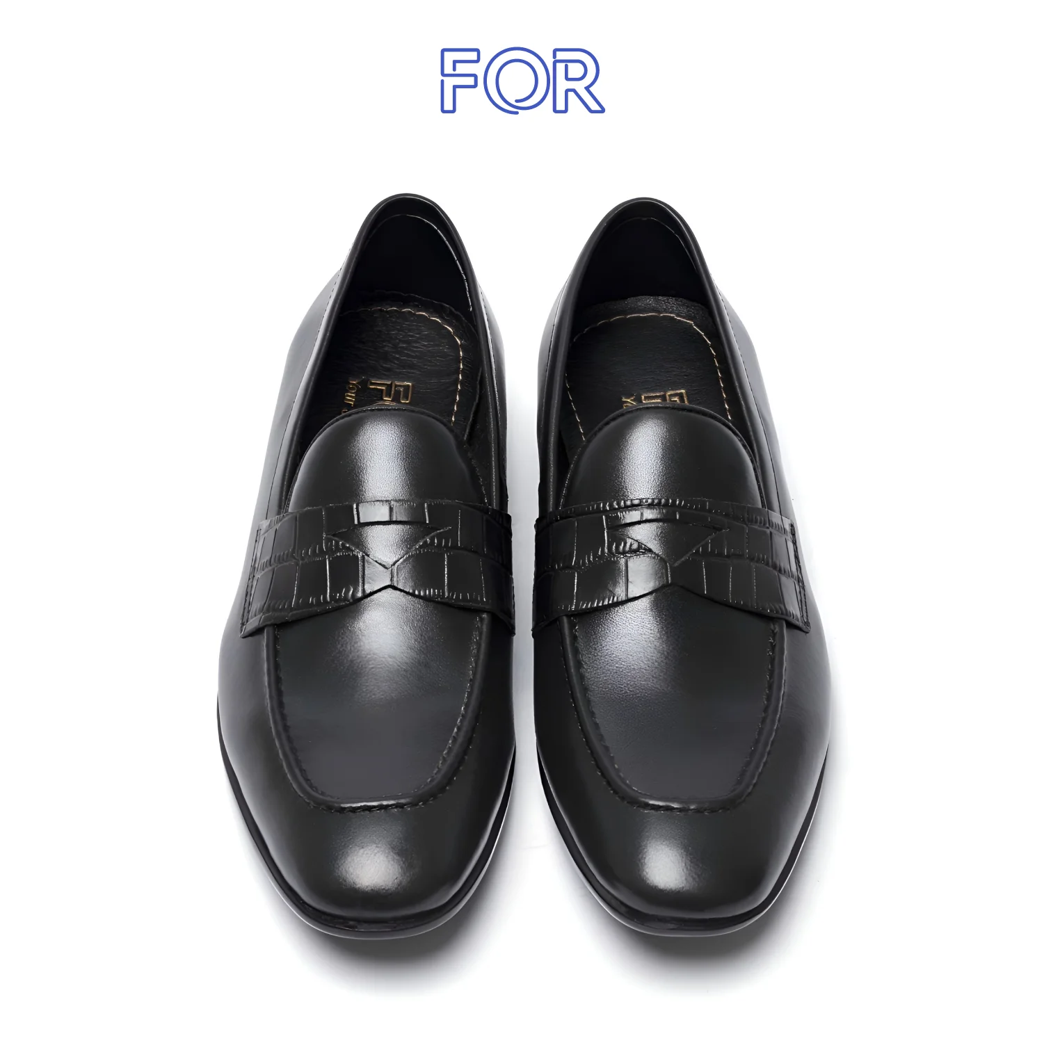 GIÀY PENNY LOAFER ĐAI VÂN MÀU ĐEN ĐẾ SIÊU NHẸ PLF26