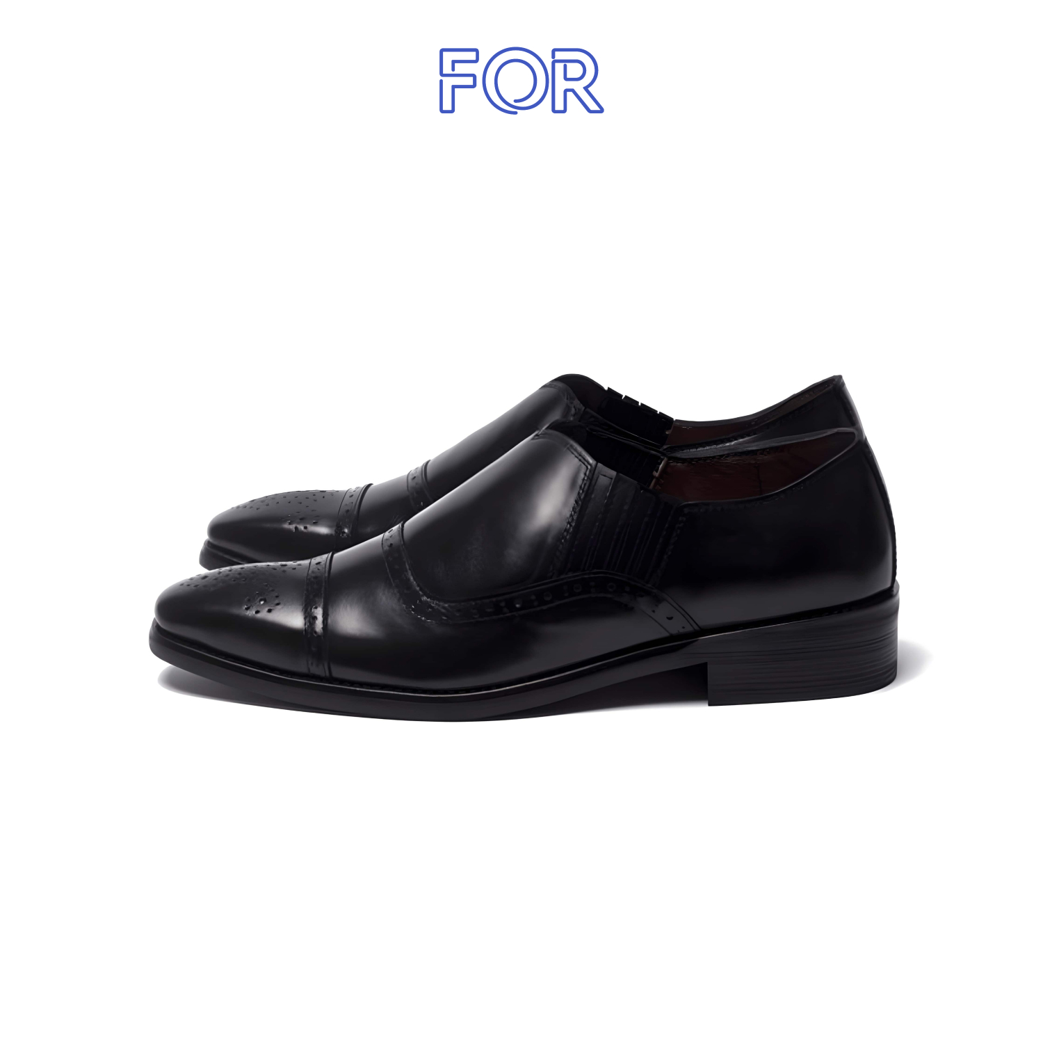 GIÀY LOAFER DA BÒ MÀU ĐEN  CỔ CHUN NLF08