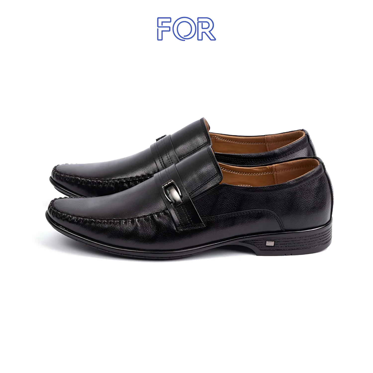 GIÀY LƯỜI LOAFER DA BÒ KHUY  TRANG TRÍ NLF12