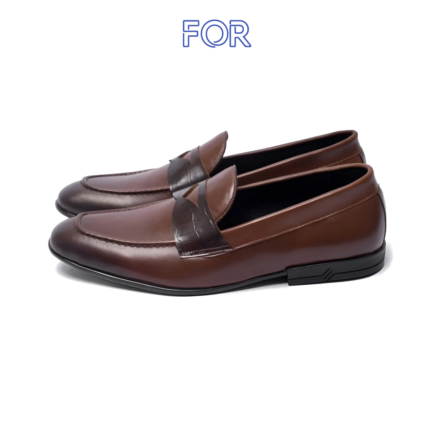 GIÀY PENNY LOAFER ĐAI VÂN MÀU ĐEN ĐẾ  SIÊU NHẸ PLF25