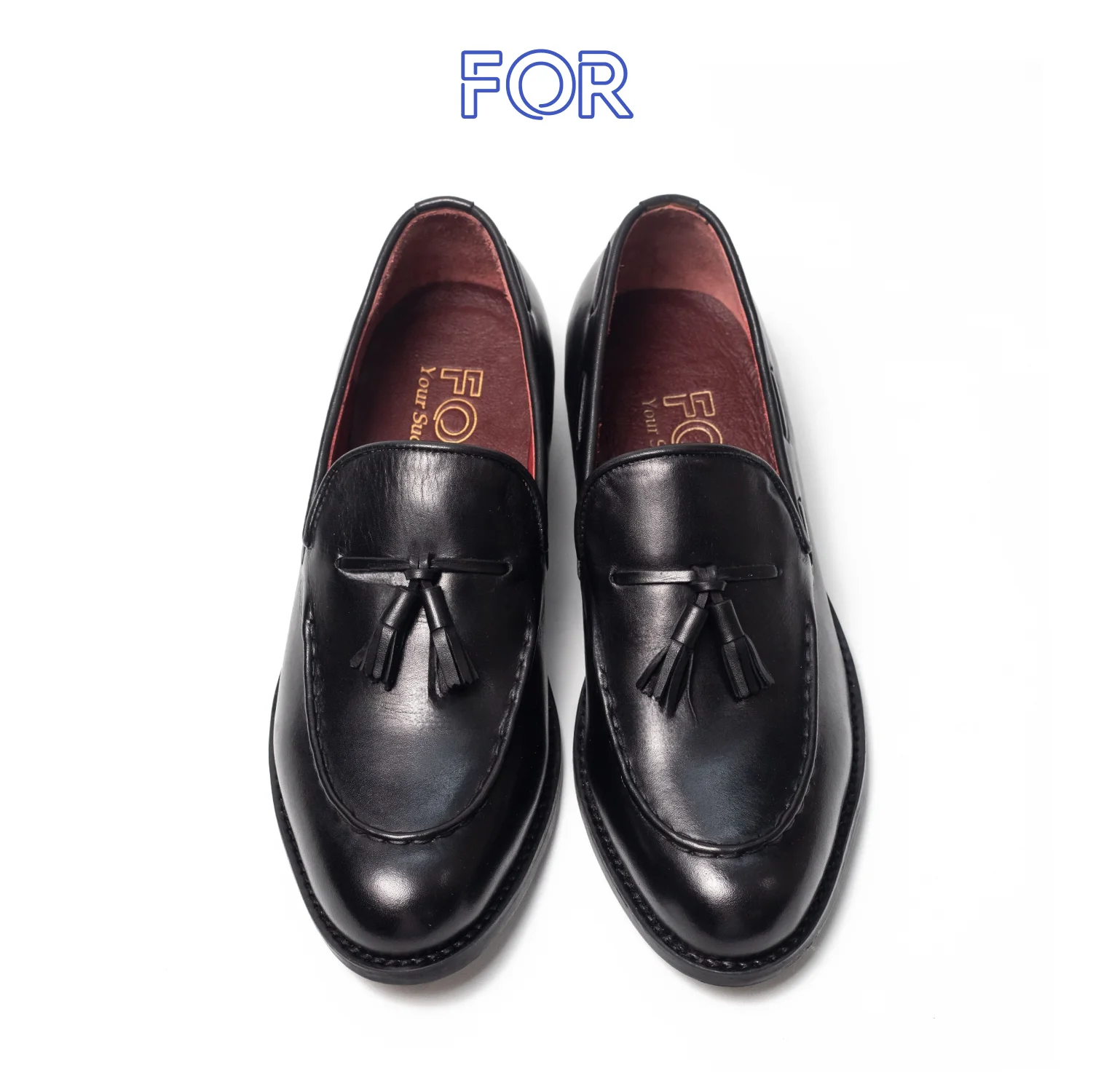 GIÀY TASSEL LOAFER DA BÒ Ý MÀU ĐEN ĐẾ  KHÂU MCKAY RLF05