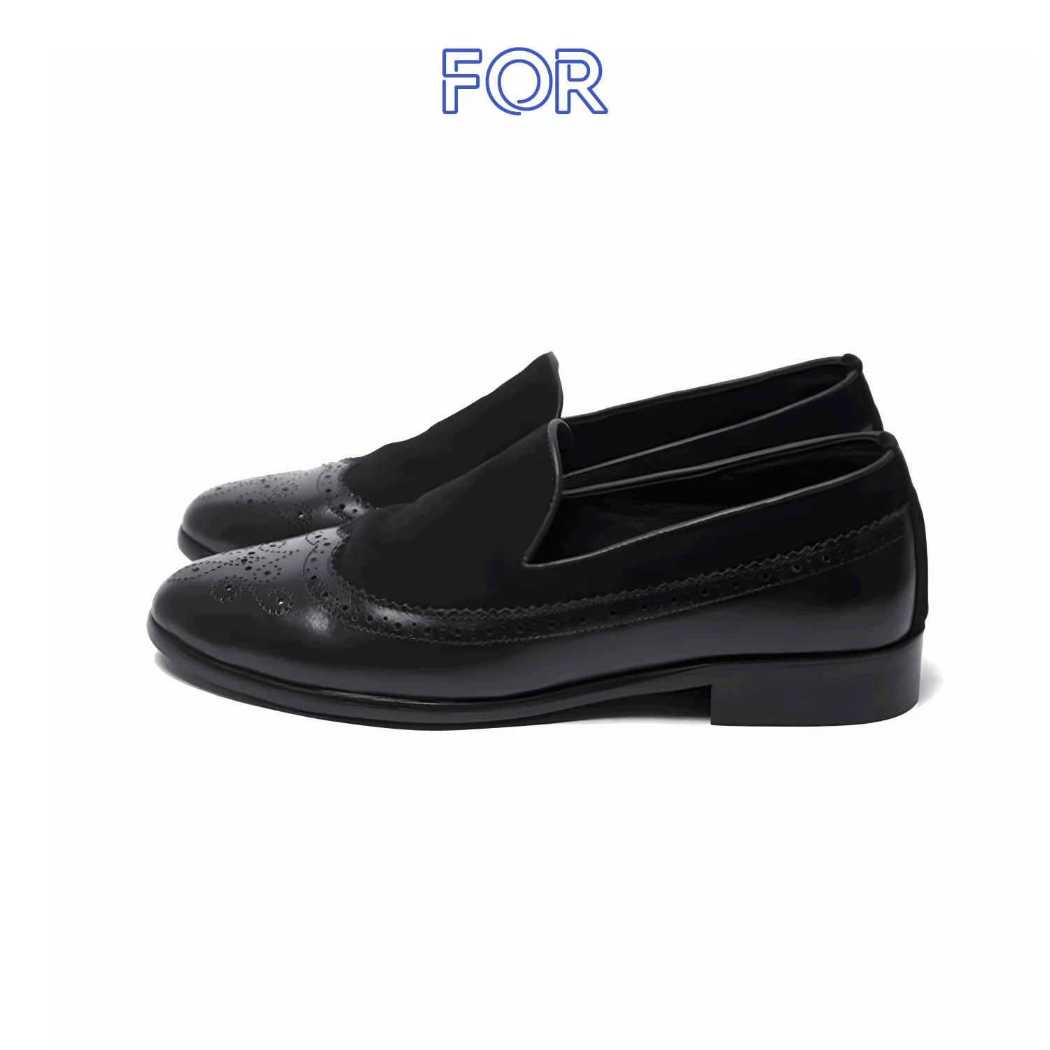 GIÀY LOAFER PHỐI DA LỘN MÀU ĐEN  SF09