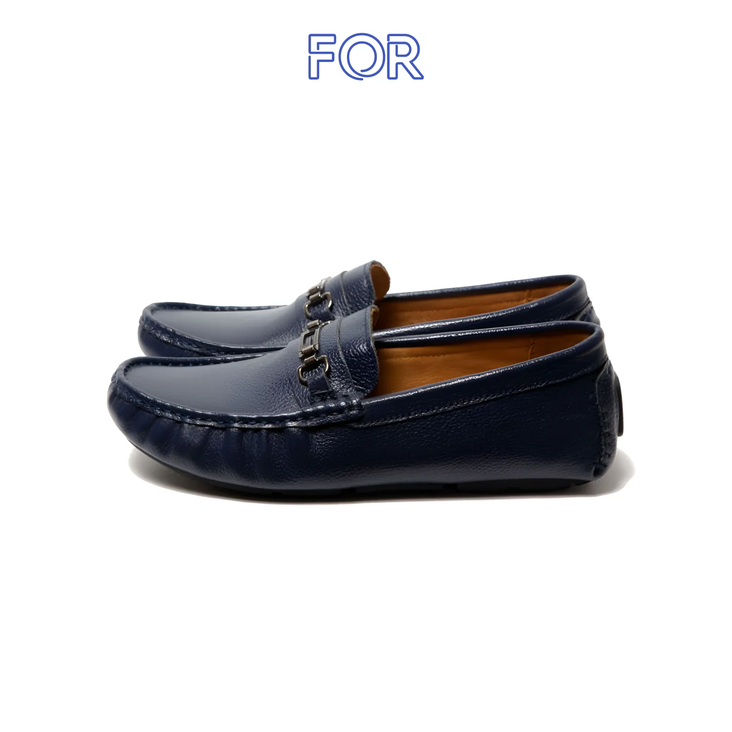 GIÀY LƯỜI MOCCASIN DA MILL HẠT MÀU XANH NAVY MF28