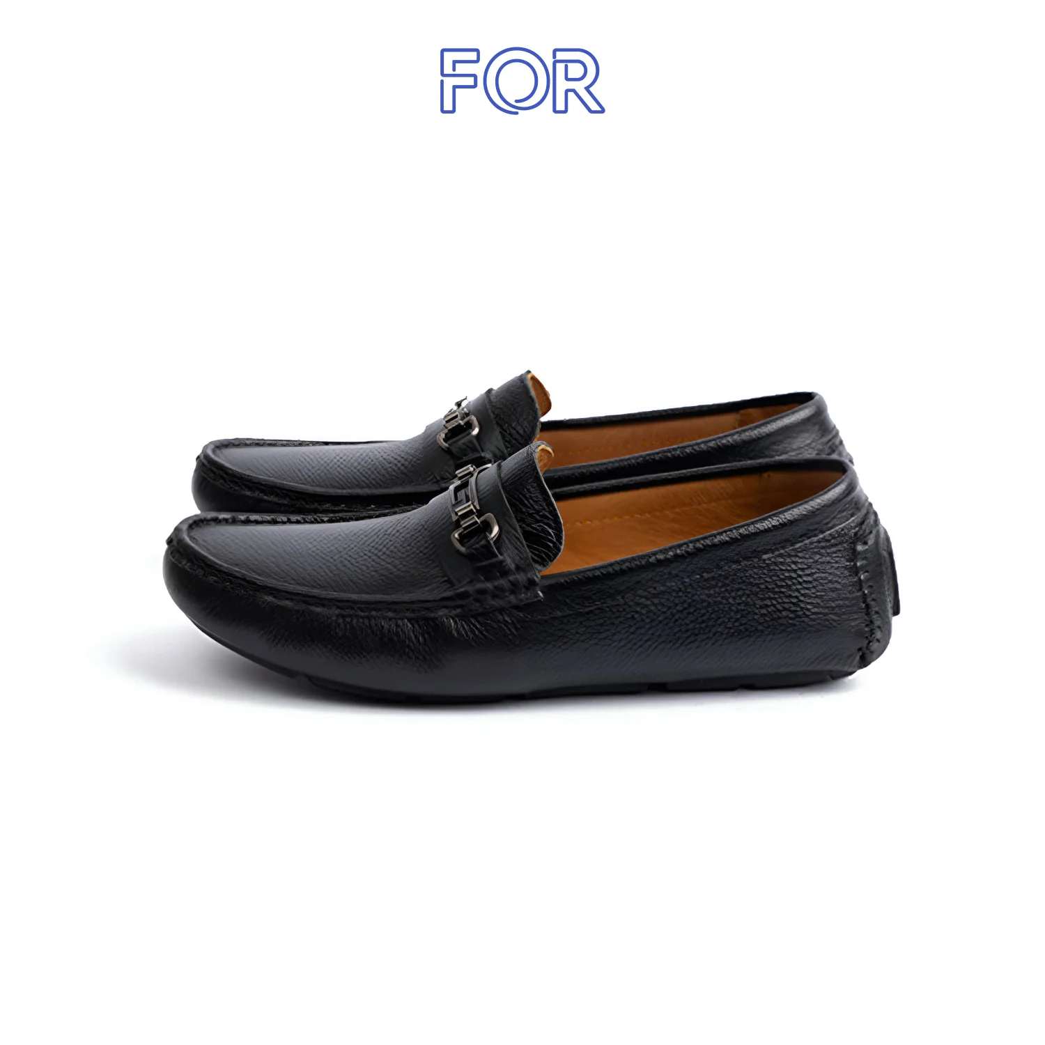 GIÀY LƯỜI MOCCASIN DA MILL HẠT MÀU ĐEN MF41