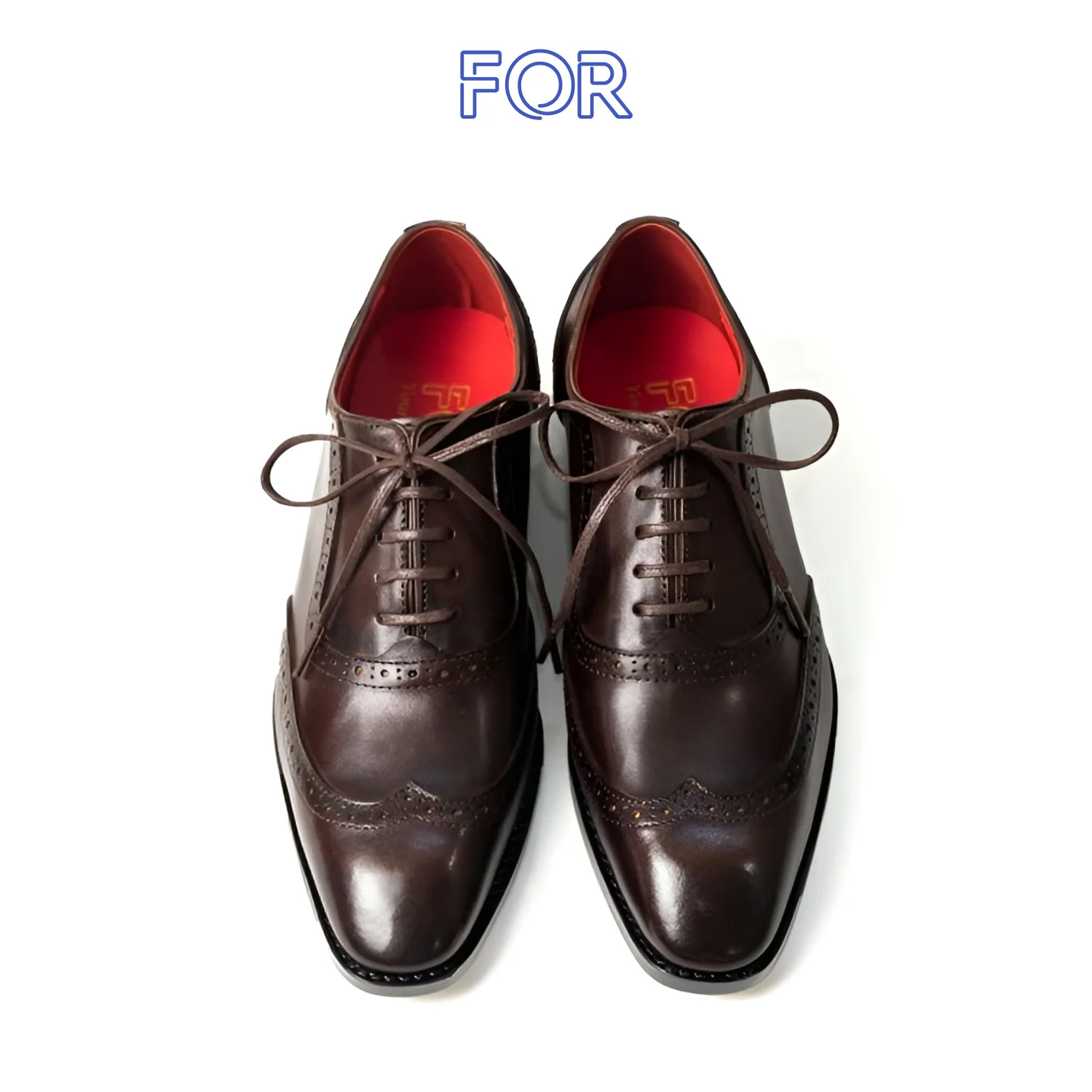 GIÀY WINGTIP OXFORD MÀU PATINA CHOCALATE DA BÒ Ý ROF05