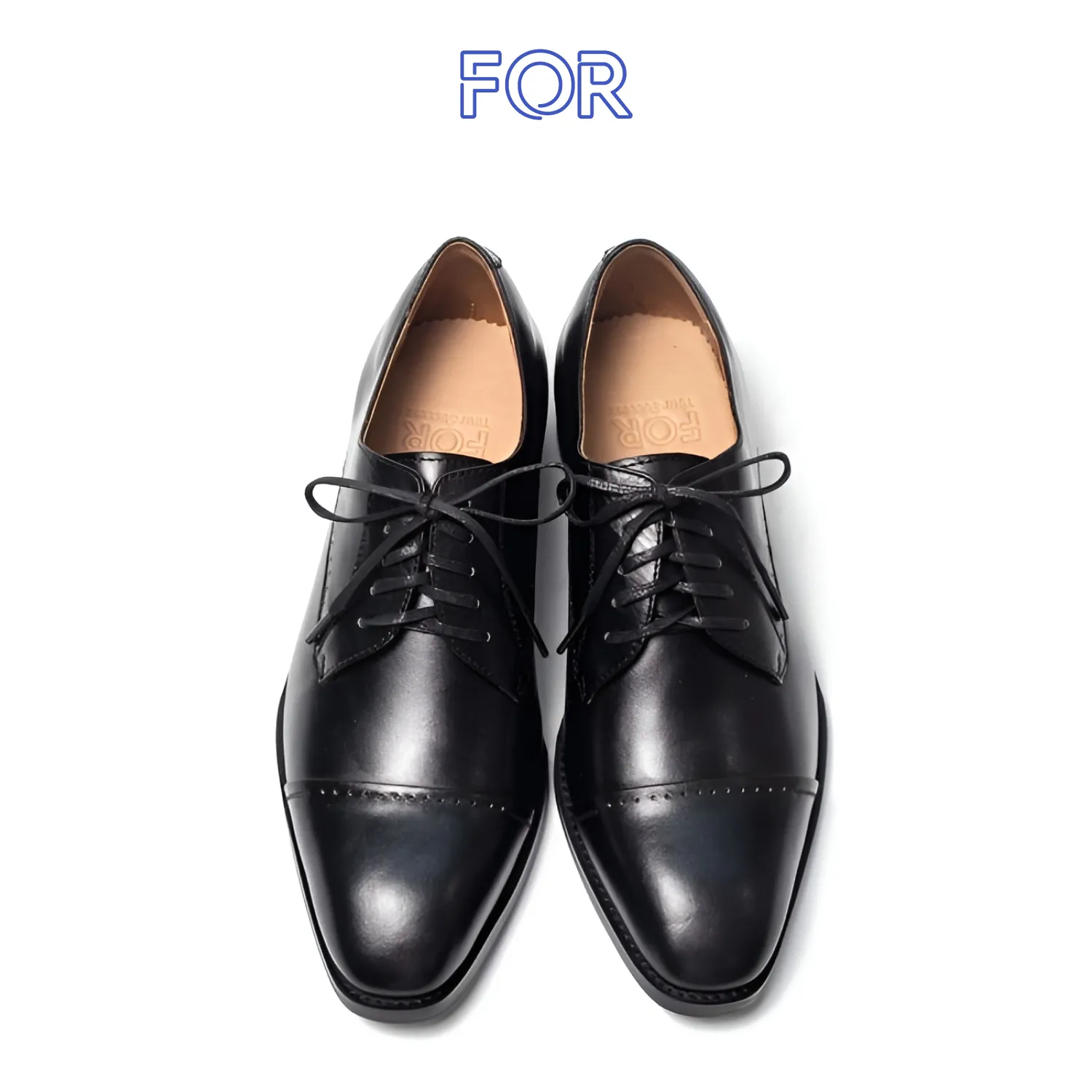 GIÀY BROGUE DERBY DA BÒ MÀU ĐEN DF03