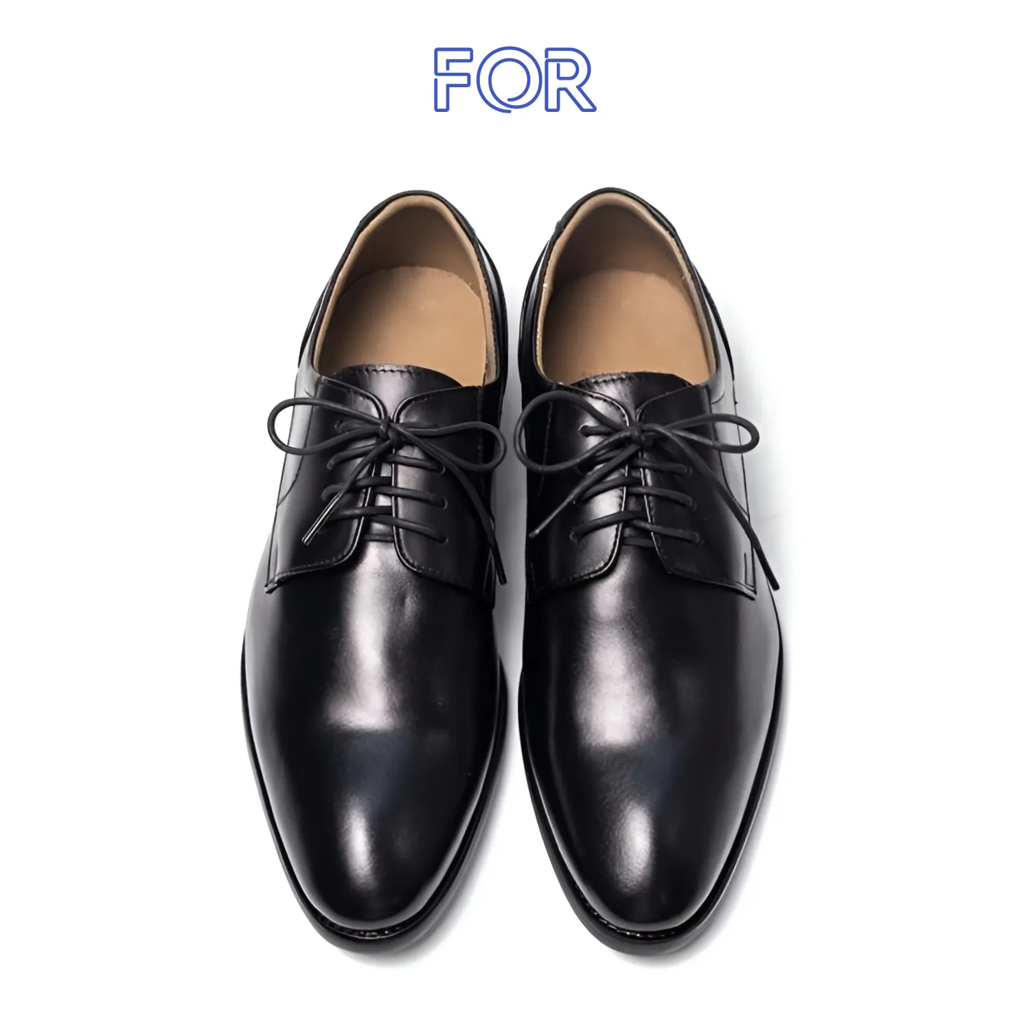 GIÀY PLAIN-TOE DERBY DA BÒ MÀU ĐEN DF28
