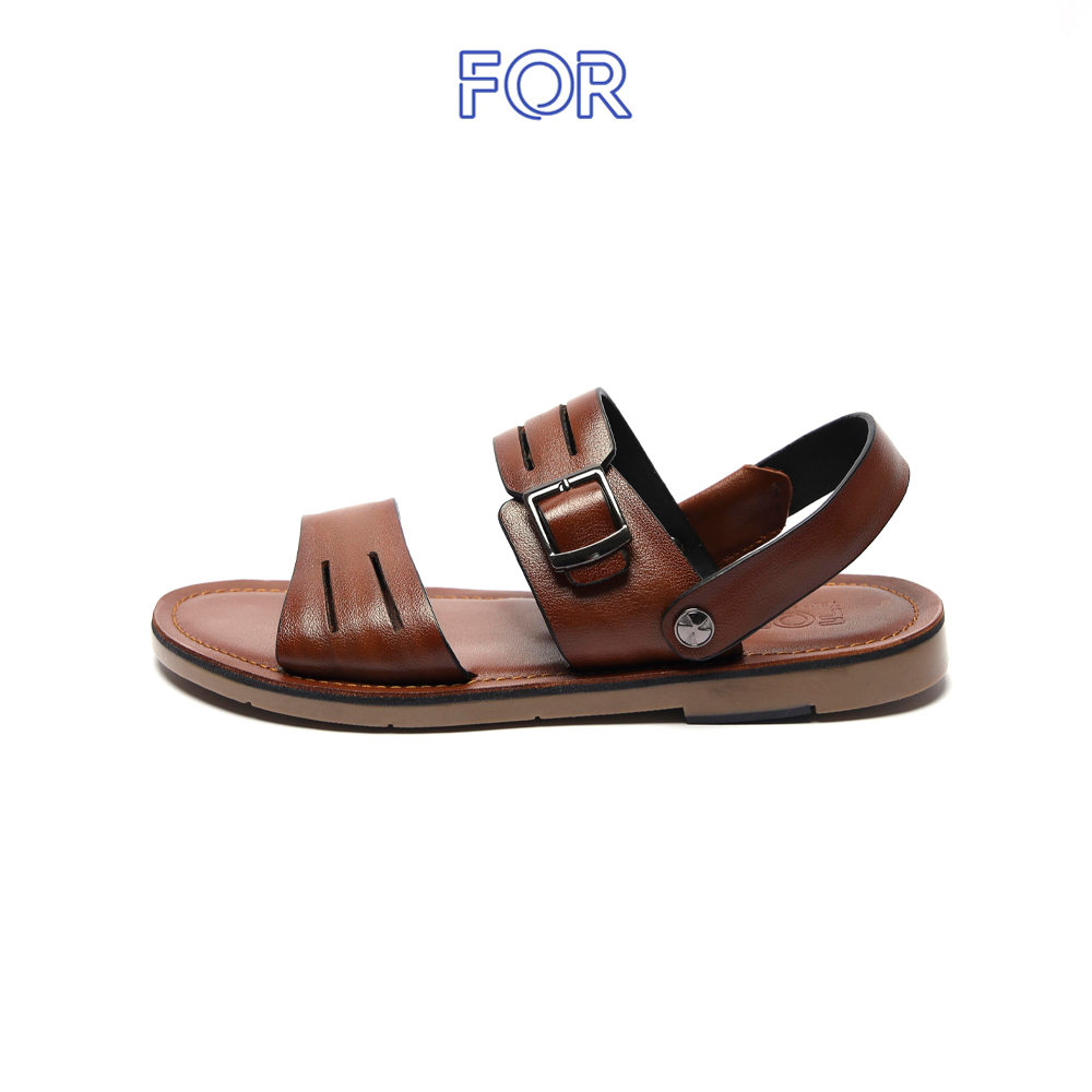 SANDALS DA BÒ MÀU NÂU CHÁY SDF09