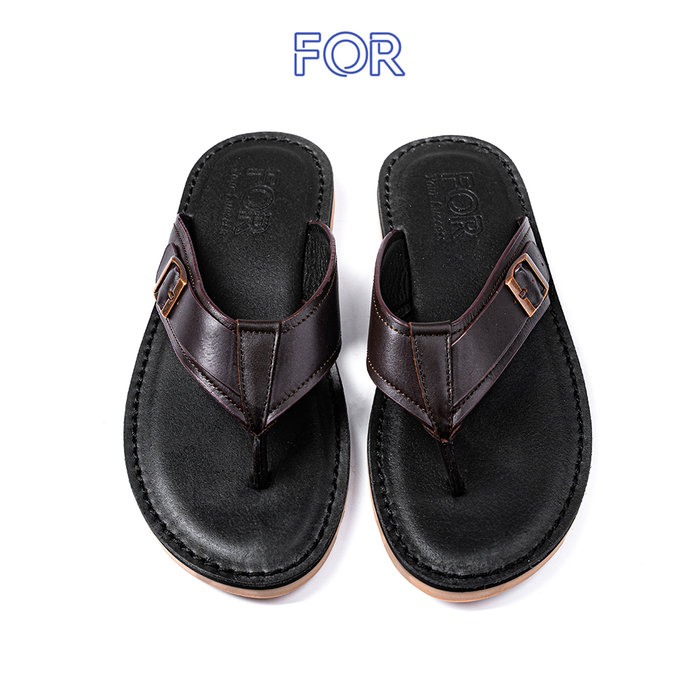 DÉP XỎ NGÓN DA BÒ MÀU NÂU TRẦM DXN08