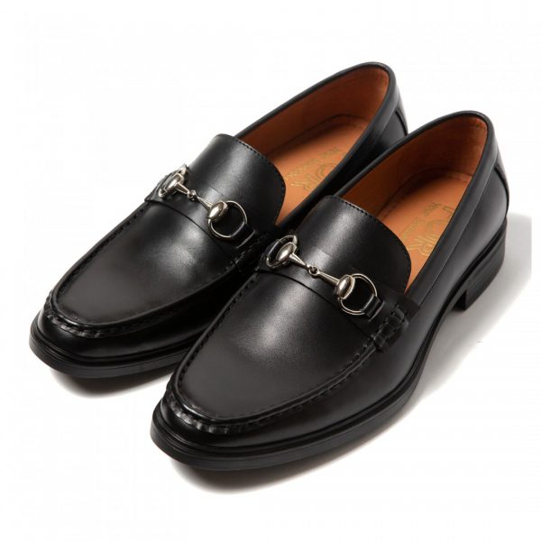 GIÀY LƯỜI HORSEBIT LOAFERS  DA BÒ MÀU ĐEN HLF17