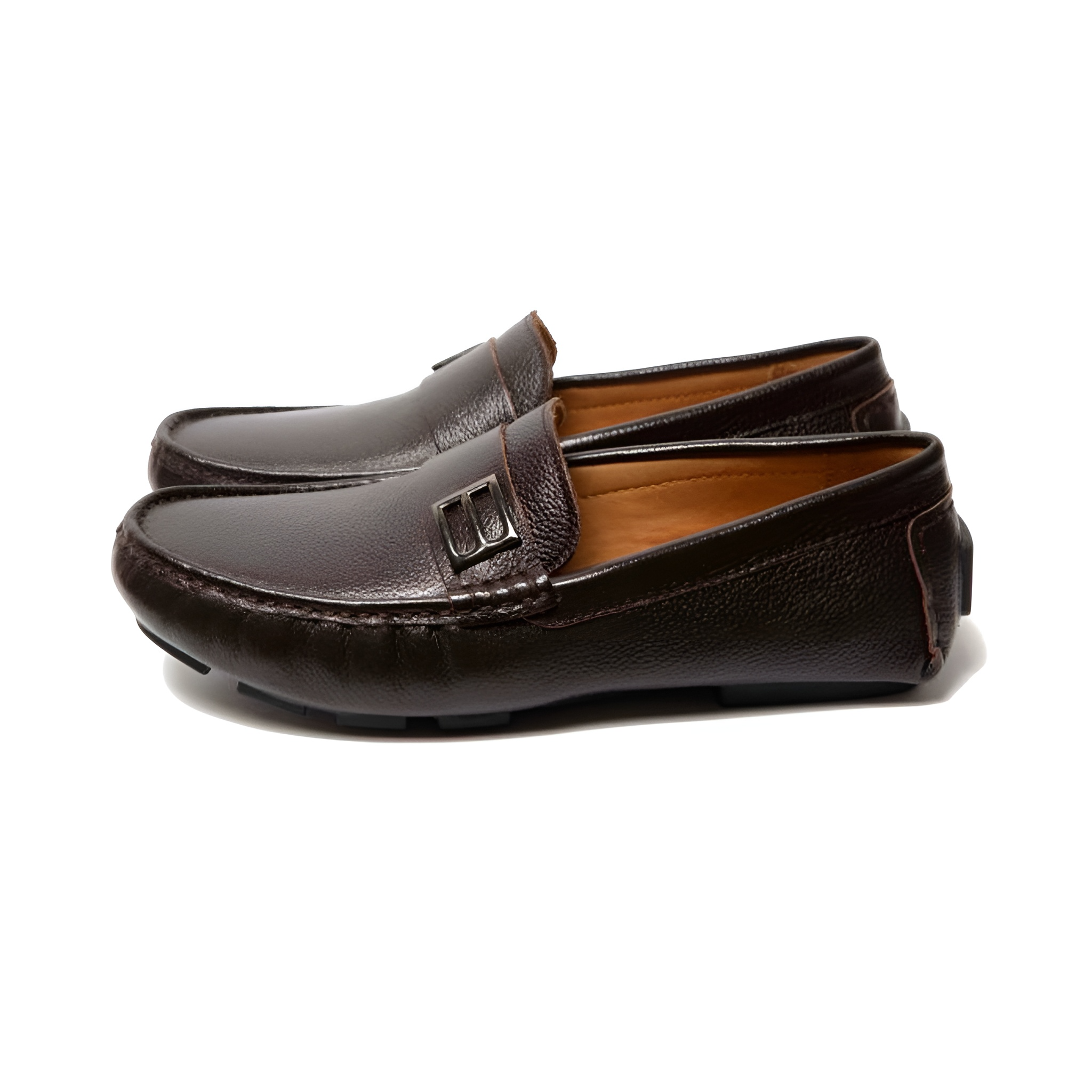 GIÀY LƯỜI MOCCASIN DA BÒ MILL HẠT MÀU NÂU MF27