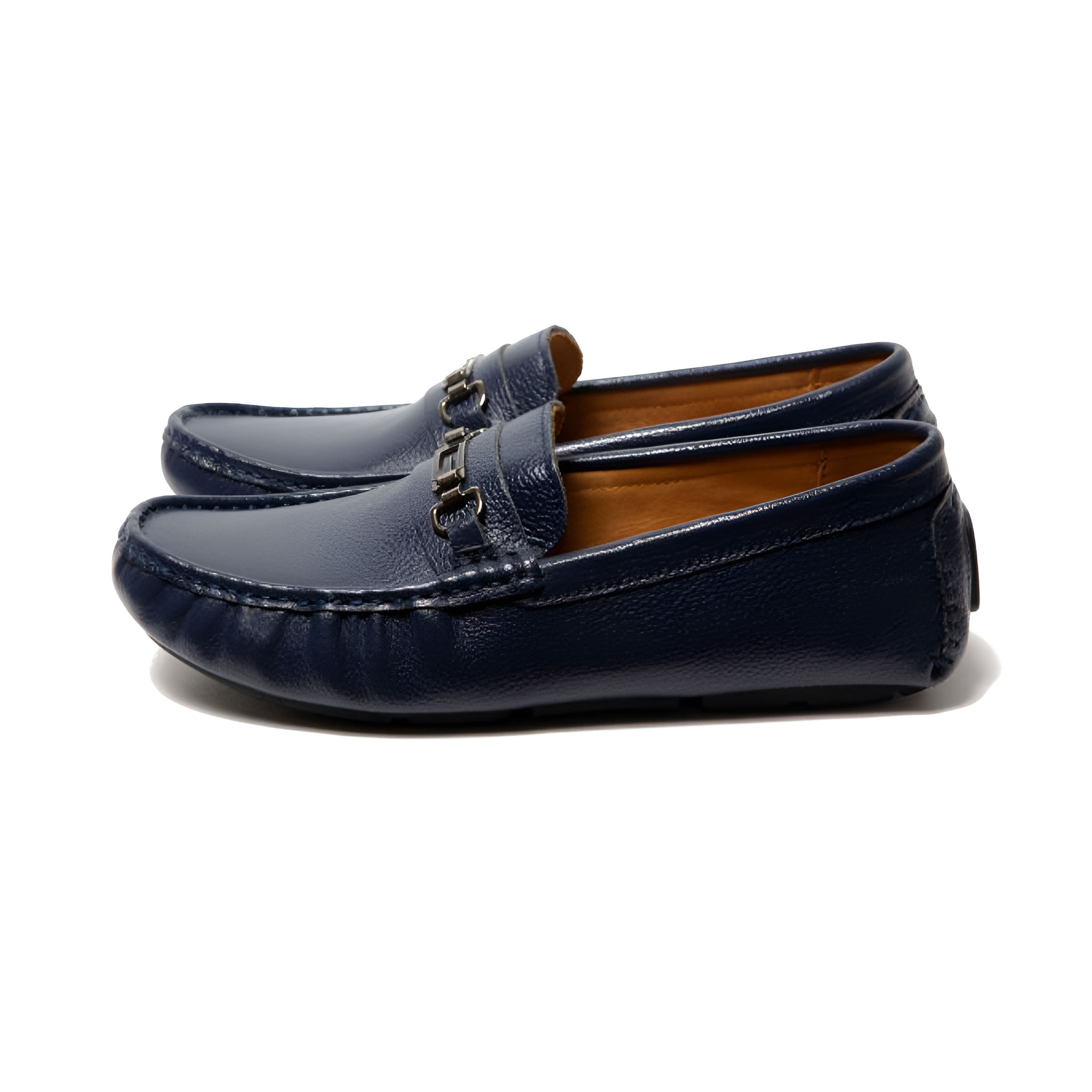GIÀY LƯỜI MOCCASIN DA MILL HẠT MÀU XANH NAVY MF28