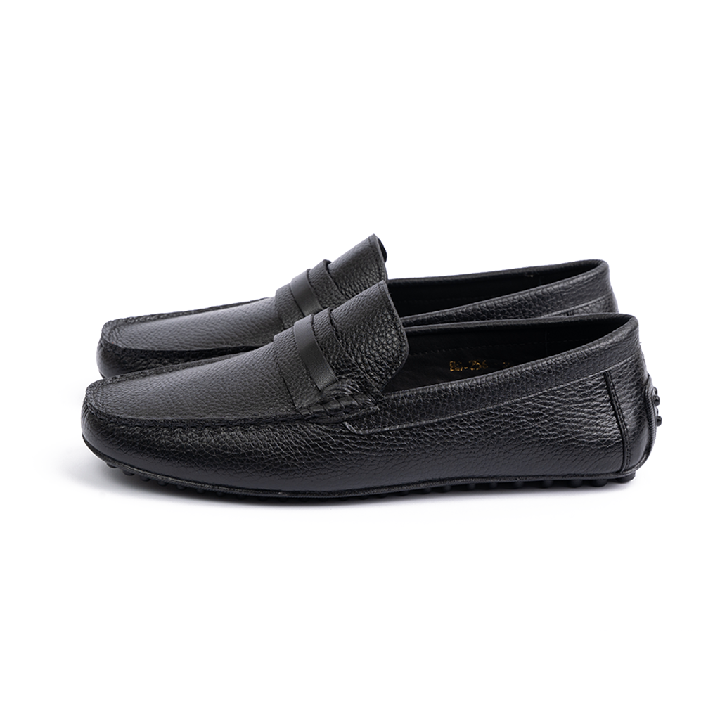 GIÀY MOCCASIN DA HẠT MÀU ĐEN MF46
