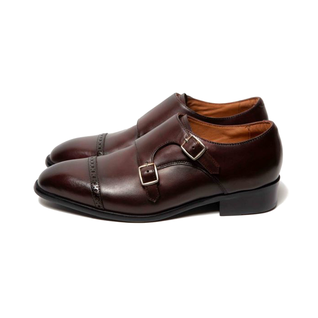 GIÀY DOUBLE MONK STRAP MÀU NÂU SẪM MSF05