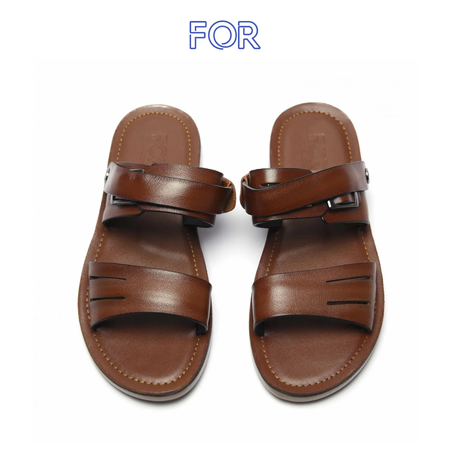 SANDALS DA BÒ MÀU NÂU CHÁY SDF09