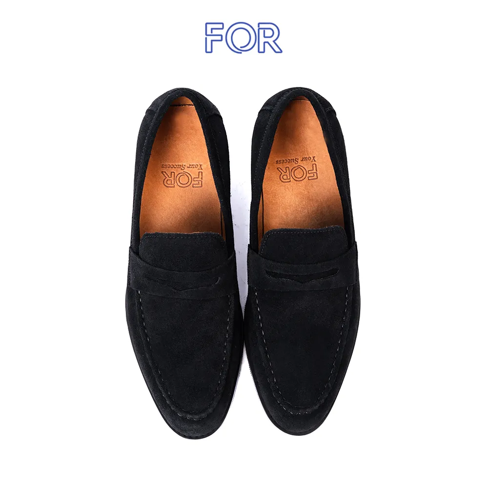 GIÀY PENNY LOAFER DA LỘN MÀU ĐEN  PLF28