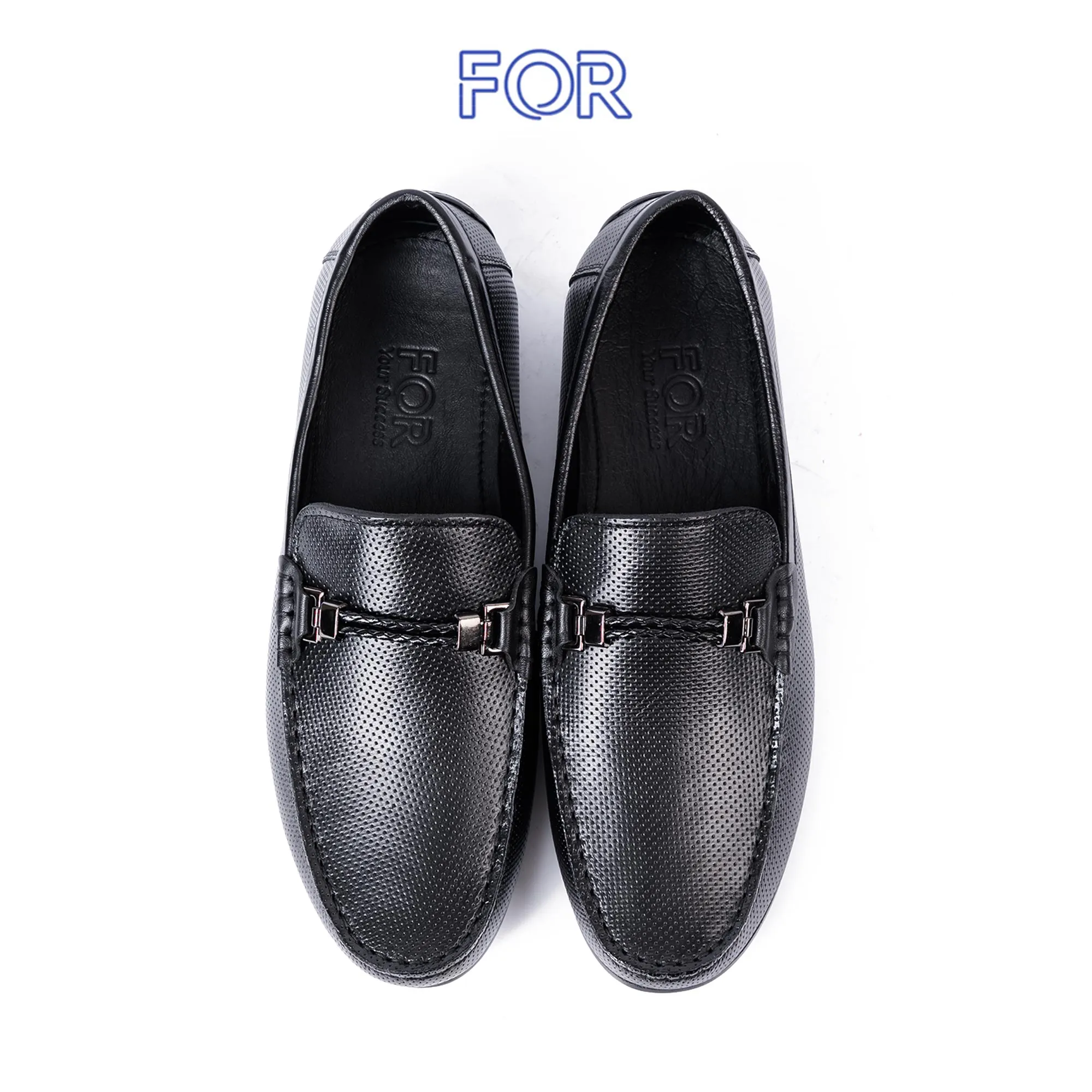 GIÀY LƯỜI MOCCASIN DA BÒ VÂN CHÂN KIM MF45