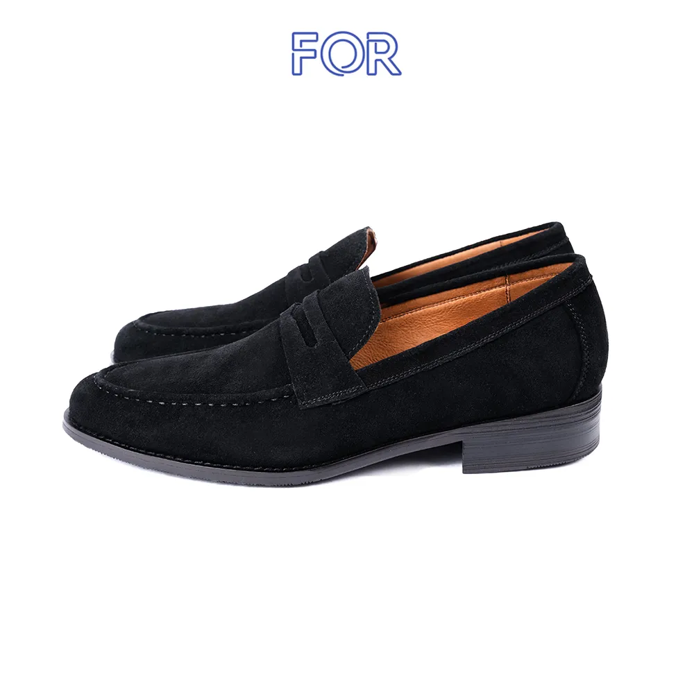 GIÀY PENNY LOAFER DA LỘN MÀU ĐEN  PLF28
