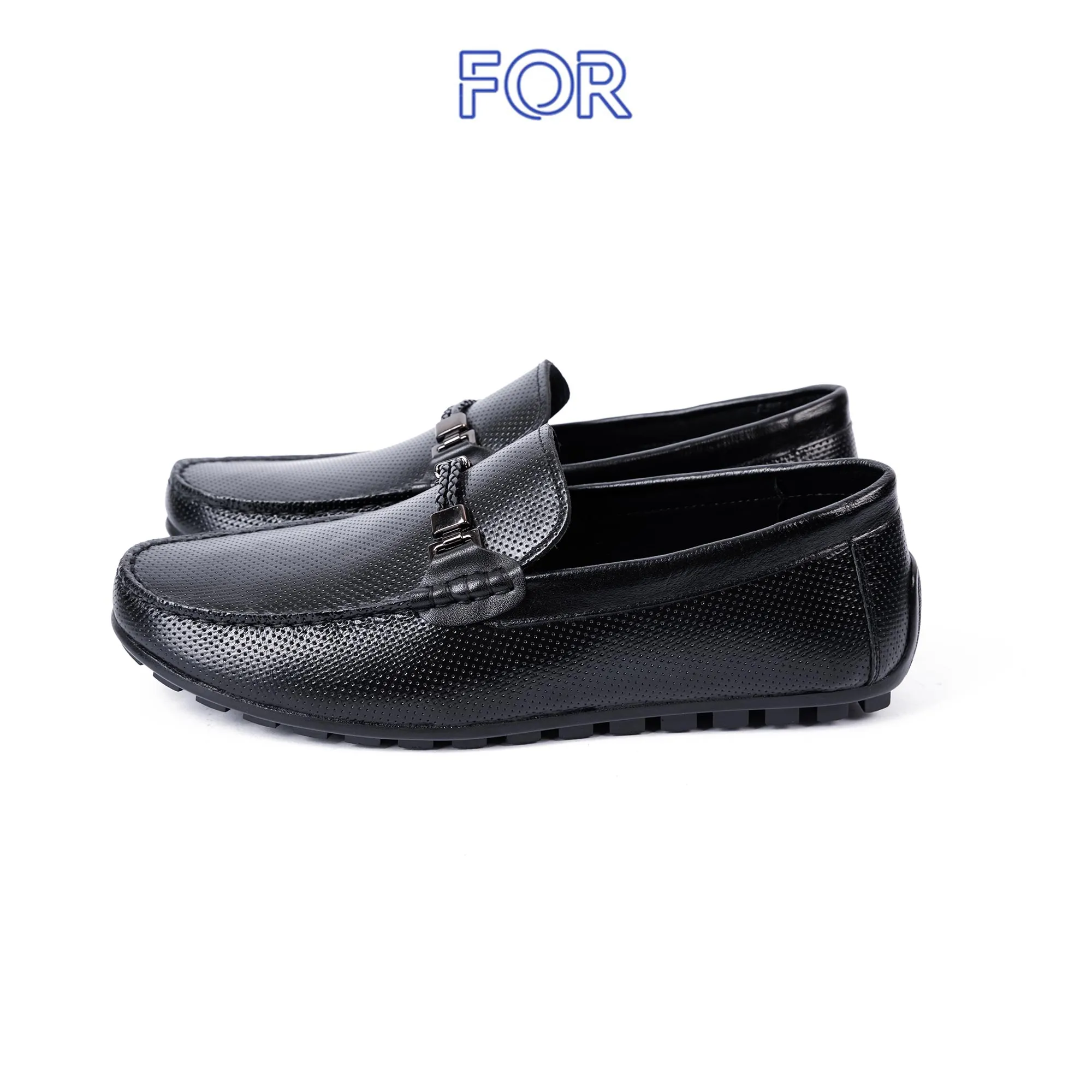 GIÀY LƯỜI MOCCASIN DA BÒ VÂN CHÂN KIM MF45