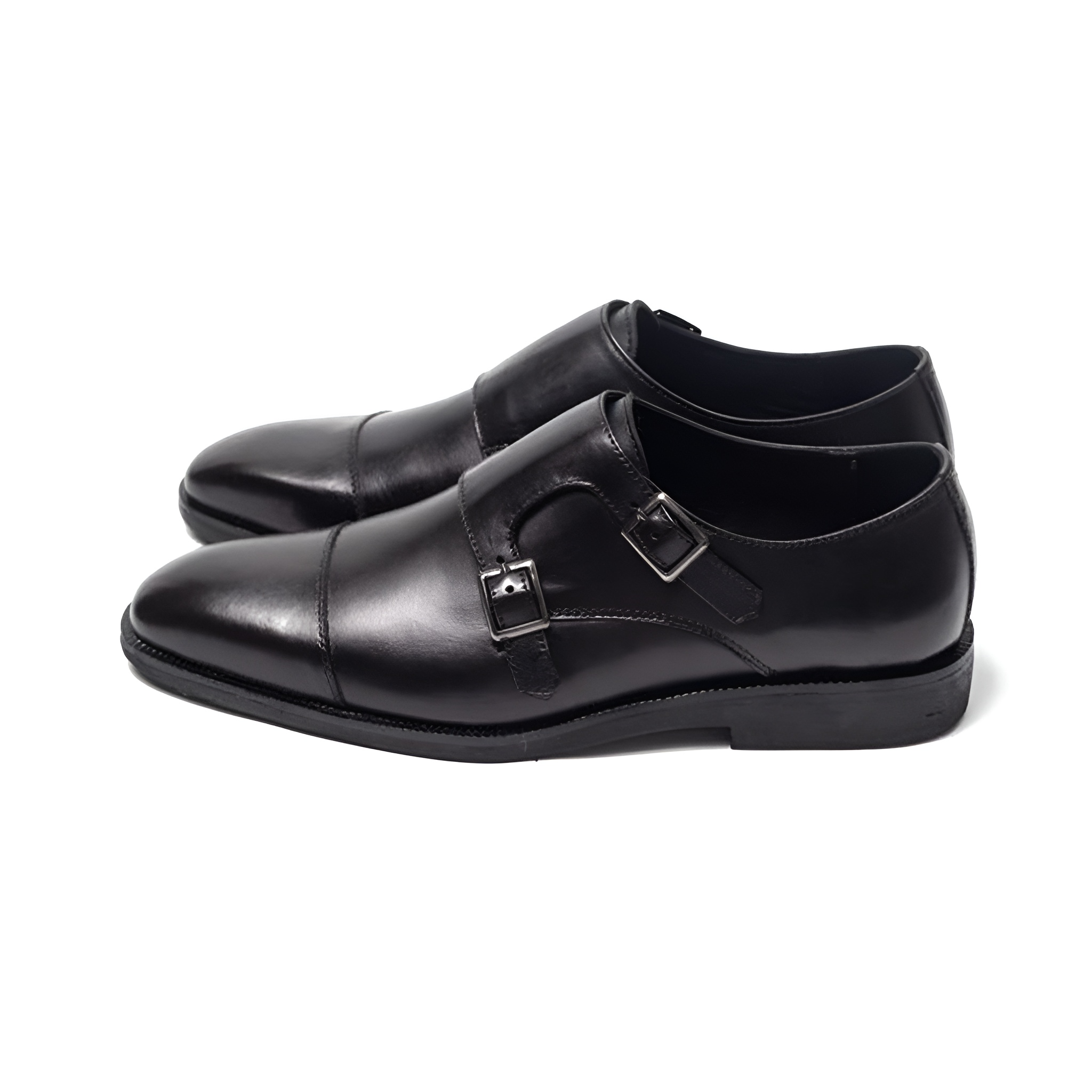 GIÀY DOUBLE MONKSTRAP DA BÒ MÀU ĐEN MSF01