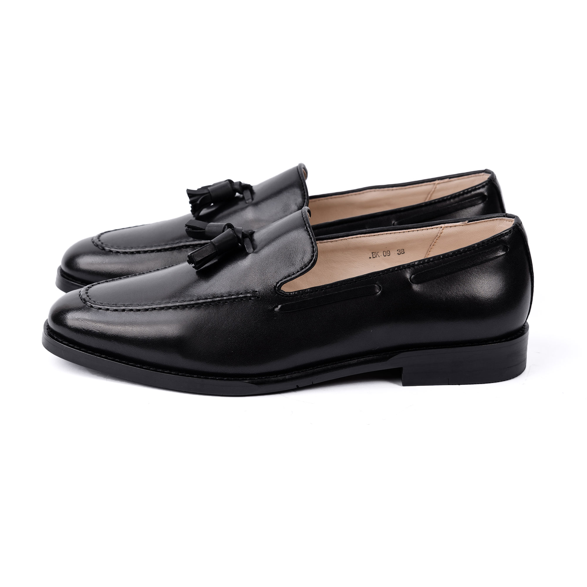 GIÀY LƯỜI TASSEL LOAFERS DA BÒ MÀU ĐEN TLF12