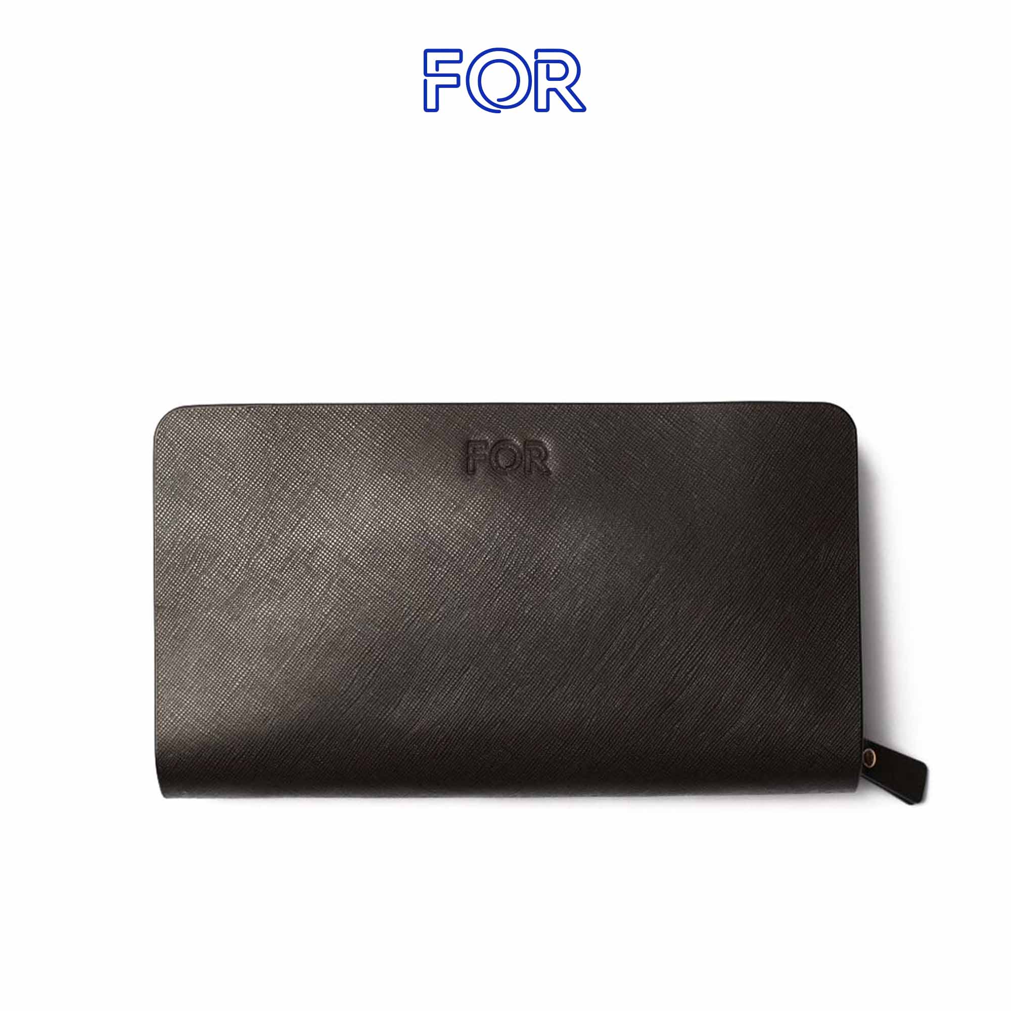 CLUTCH DA BÒ SAFFIANO KHÓA ZIP C01N