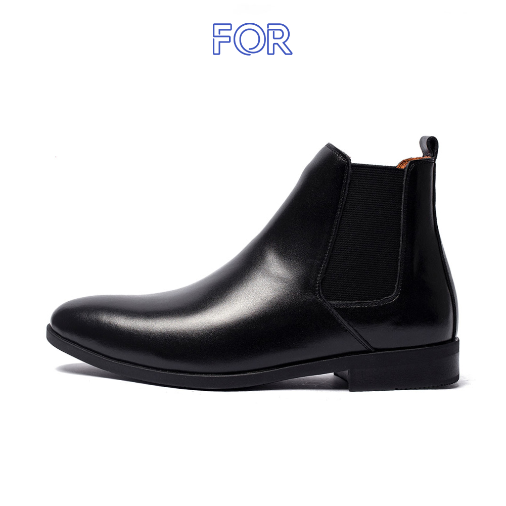 GIÀY CHELSEA BOOTS DA BÒ MÀU ĐEN CBF03