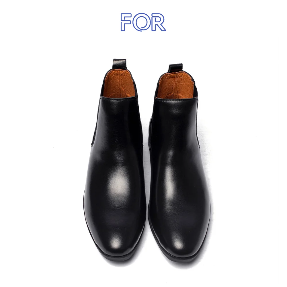 GIÀY CHELSEA BOOTS DA BÒ MÀU ĐEN CBF03