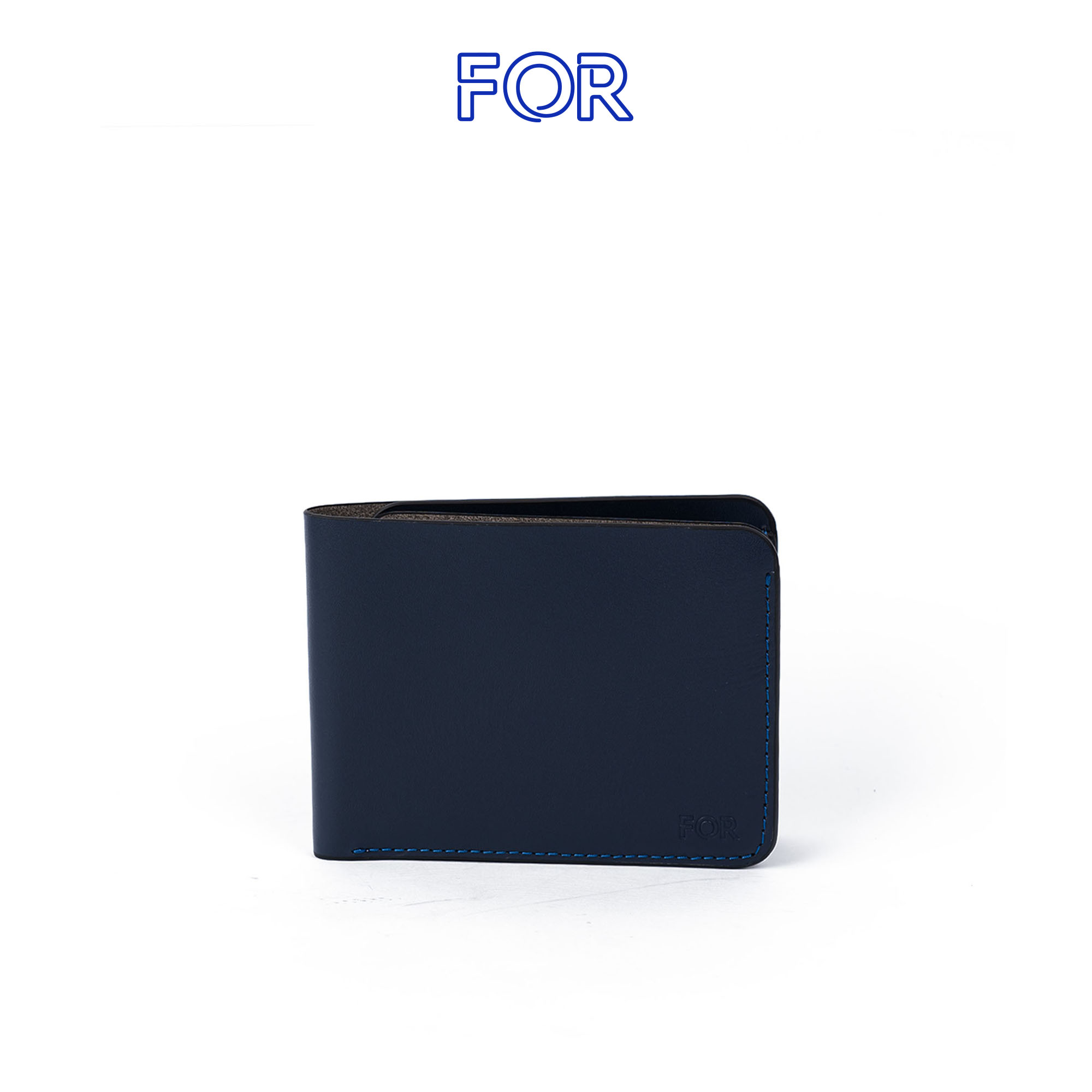 VÍ DA BÒ MINI 1 NGĂN MÀU XANH NAVY – V97NAVY