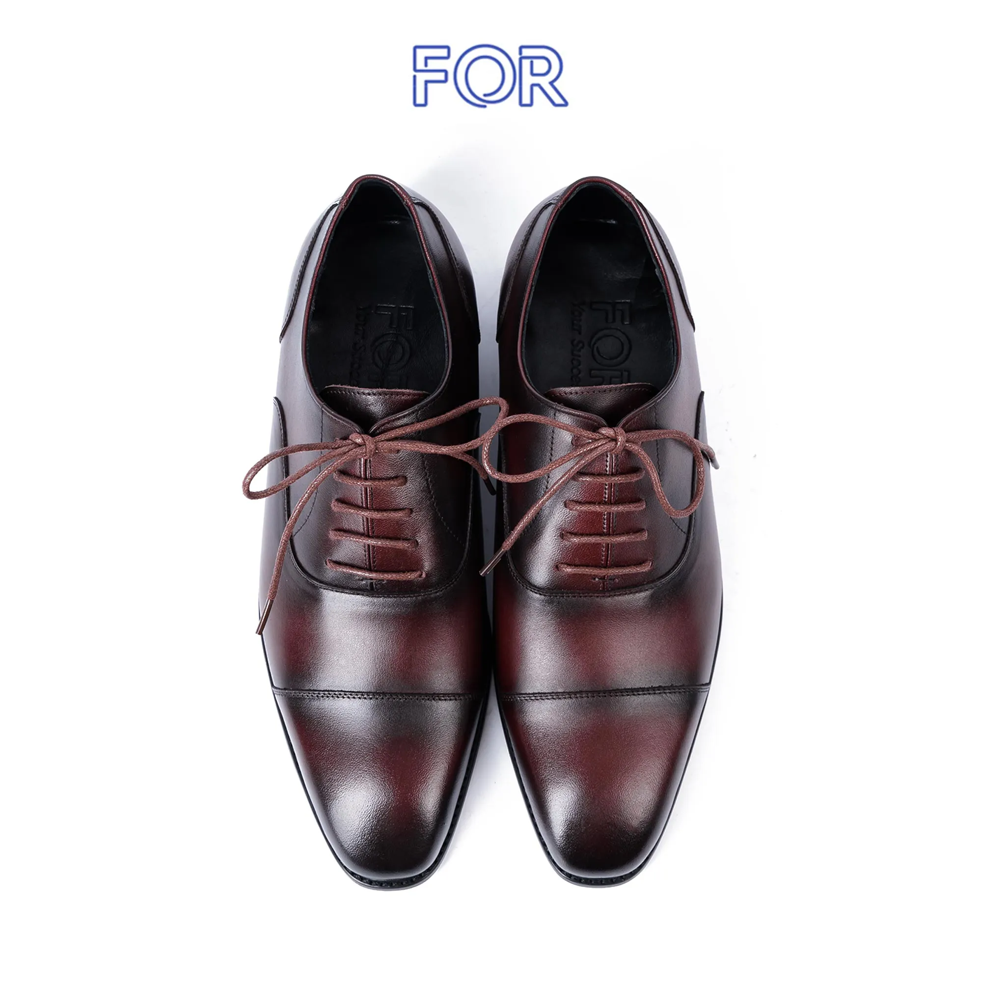 GIÀY CAPTOE OXFORD DA BÒ MÀU NÂU PATINA CTF11