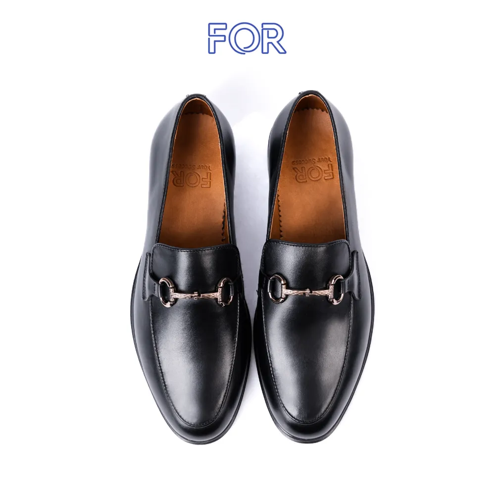 GIÀY HORSEBIT LOAFER DA BÒ MÀU ĐEN HLF05